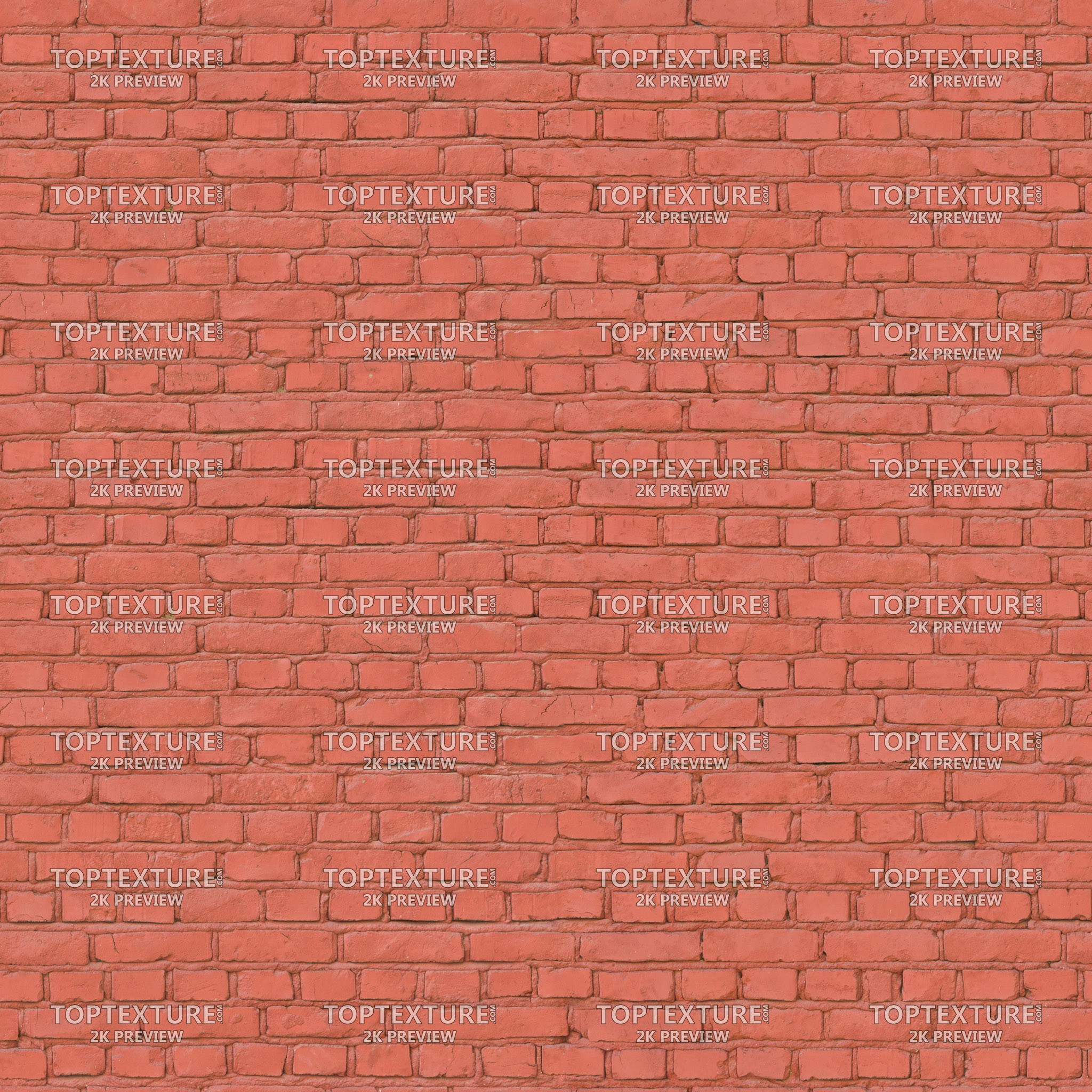 Red Painted Wall Bricks - 2K preview