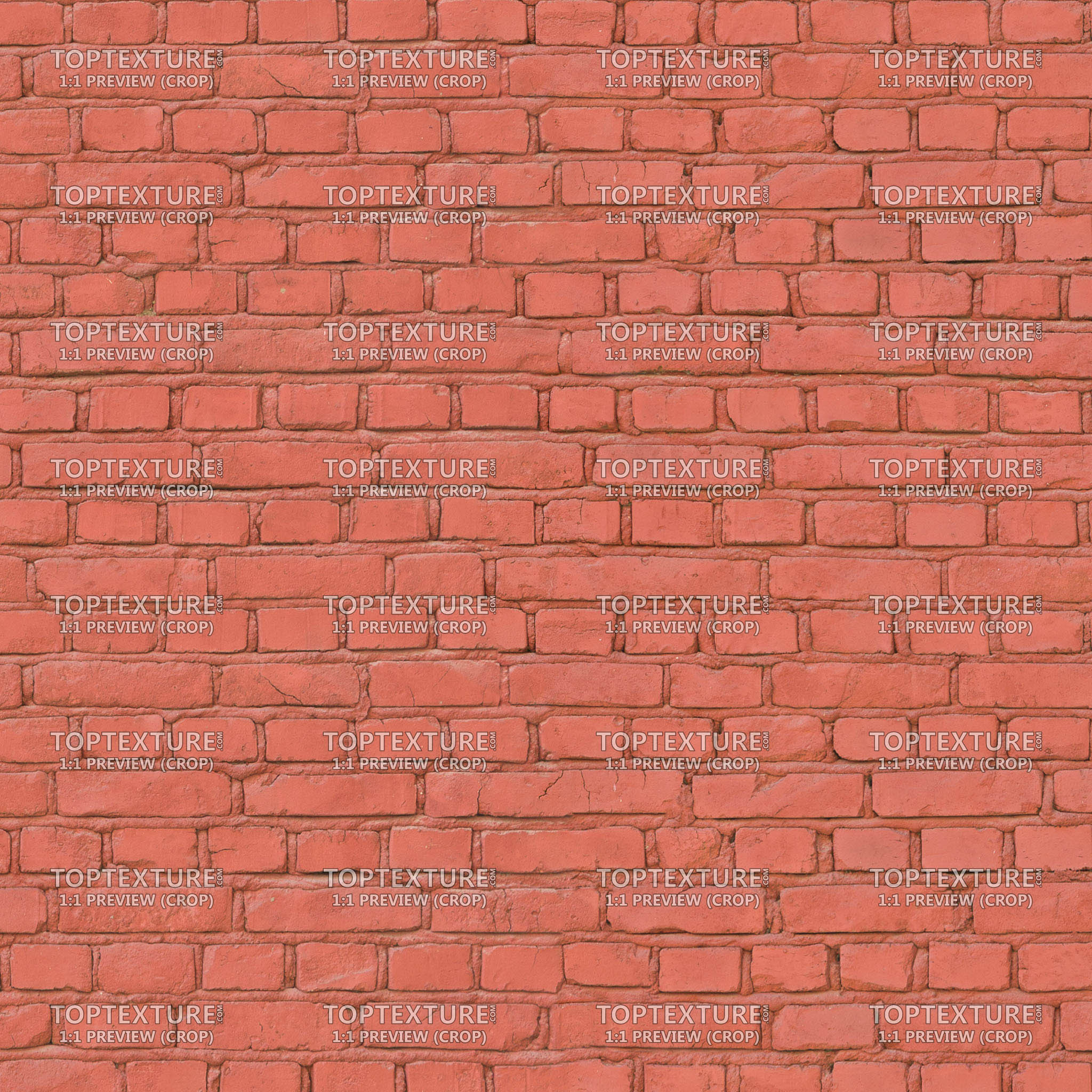Red Painted Wall Bricks - 100% zoom