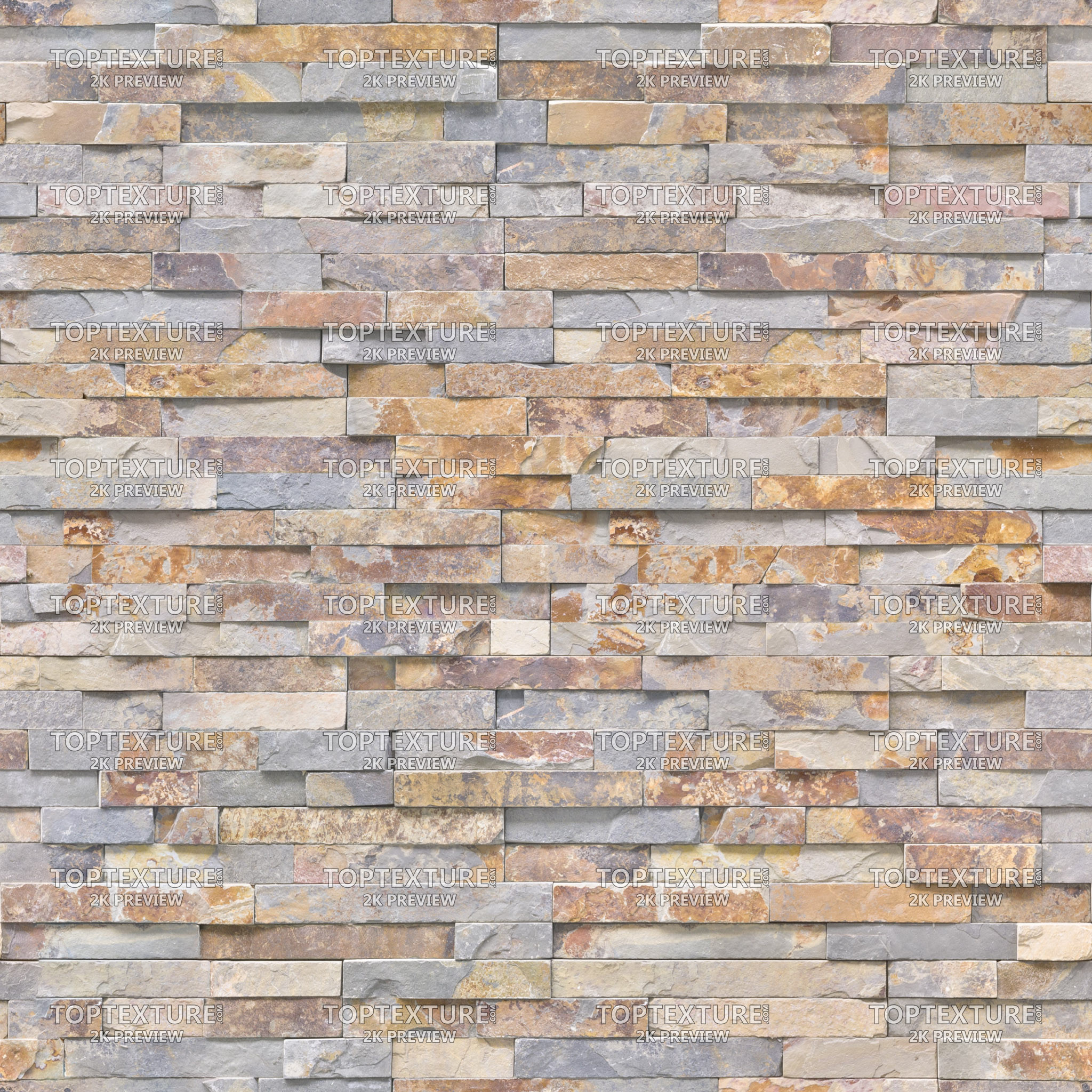 Brown-Grey Wall Stone Cladding - 2K preview