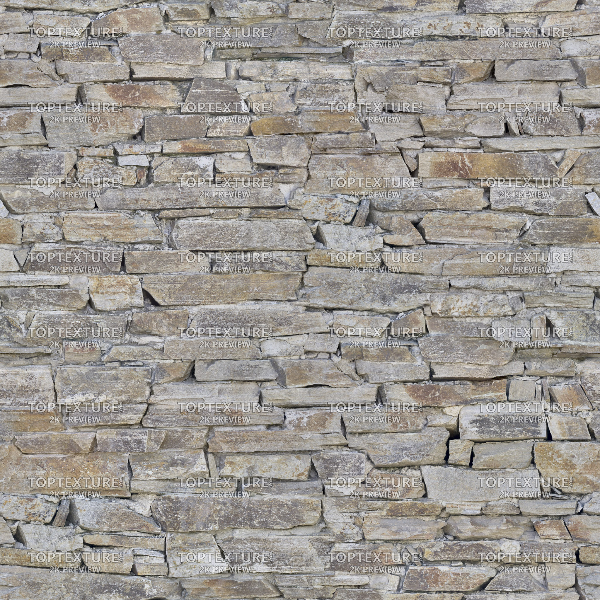 Rough Layered Stone Wall - 2K preview