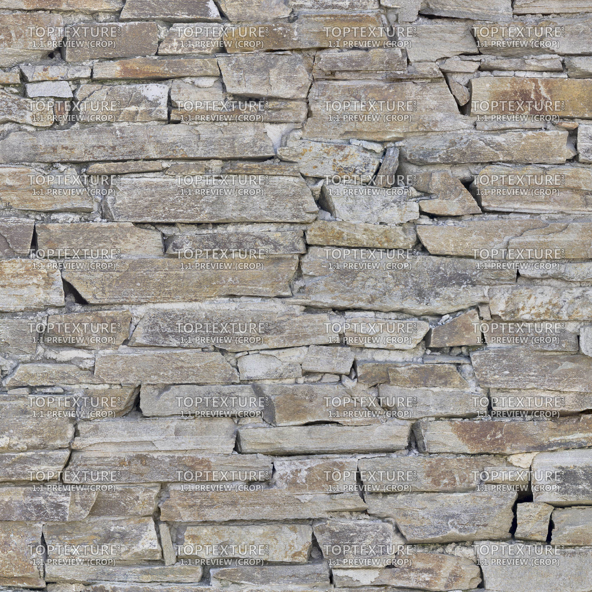 Rough Layered Stone Wall - 100% zoom
