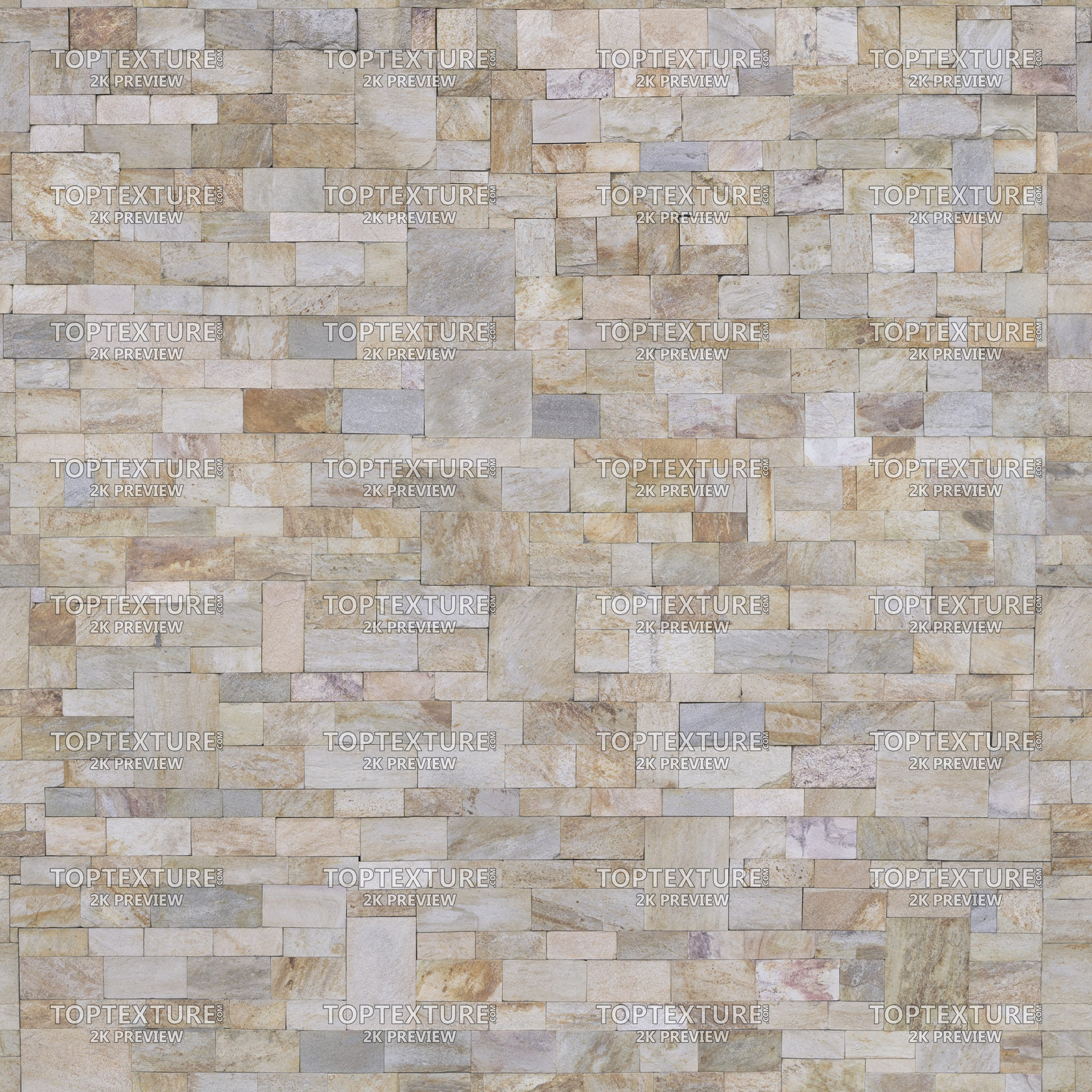 Rectangular Stone Wall Tiles of Different Sizes - 2K preview