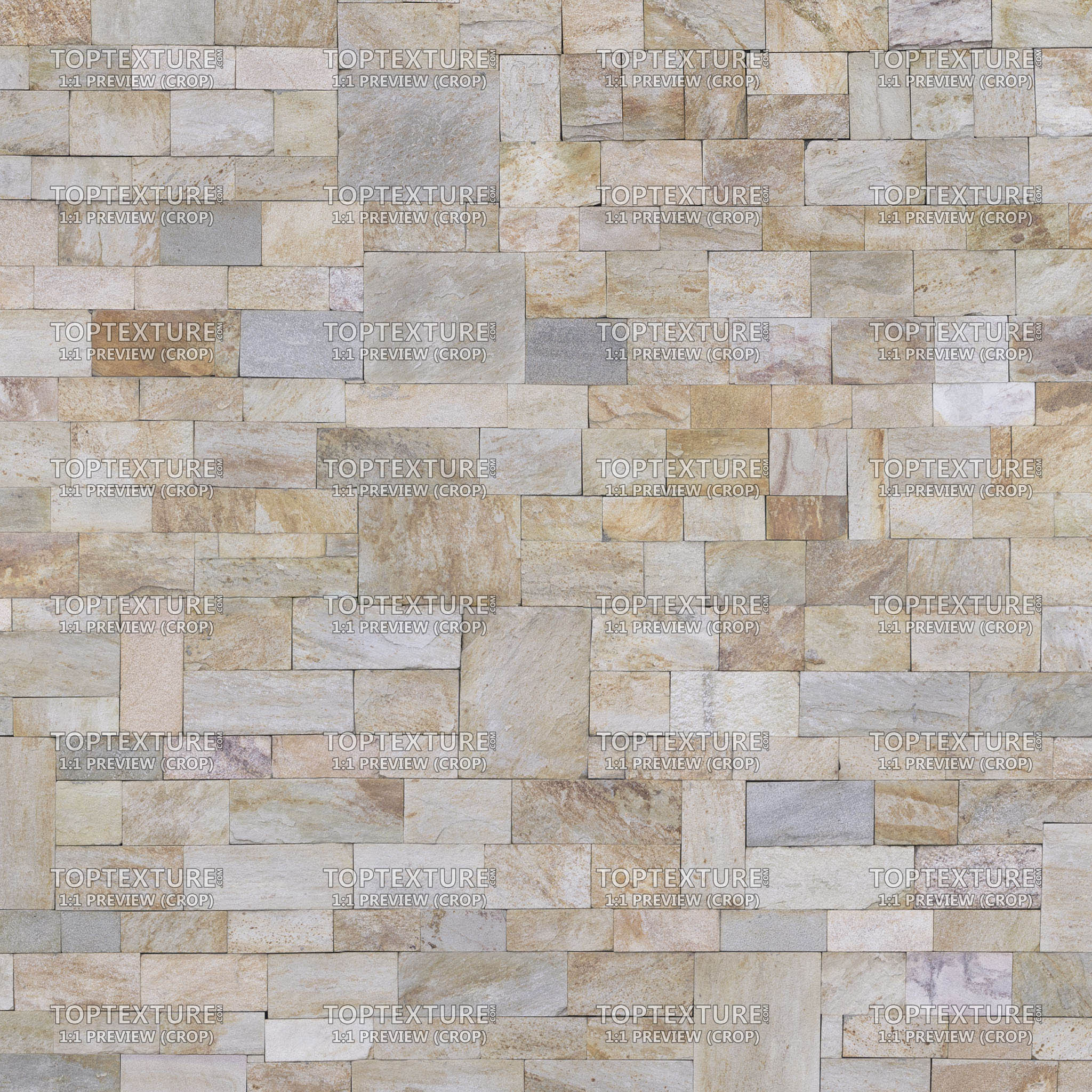 Rectangular Stone Wall Tiles of Different Sizes - 100% zoom