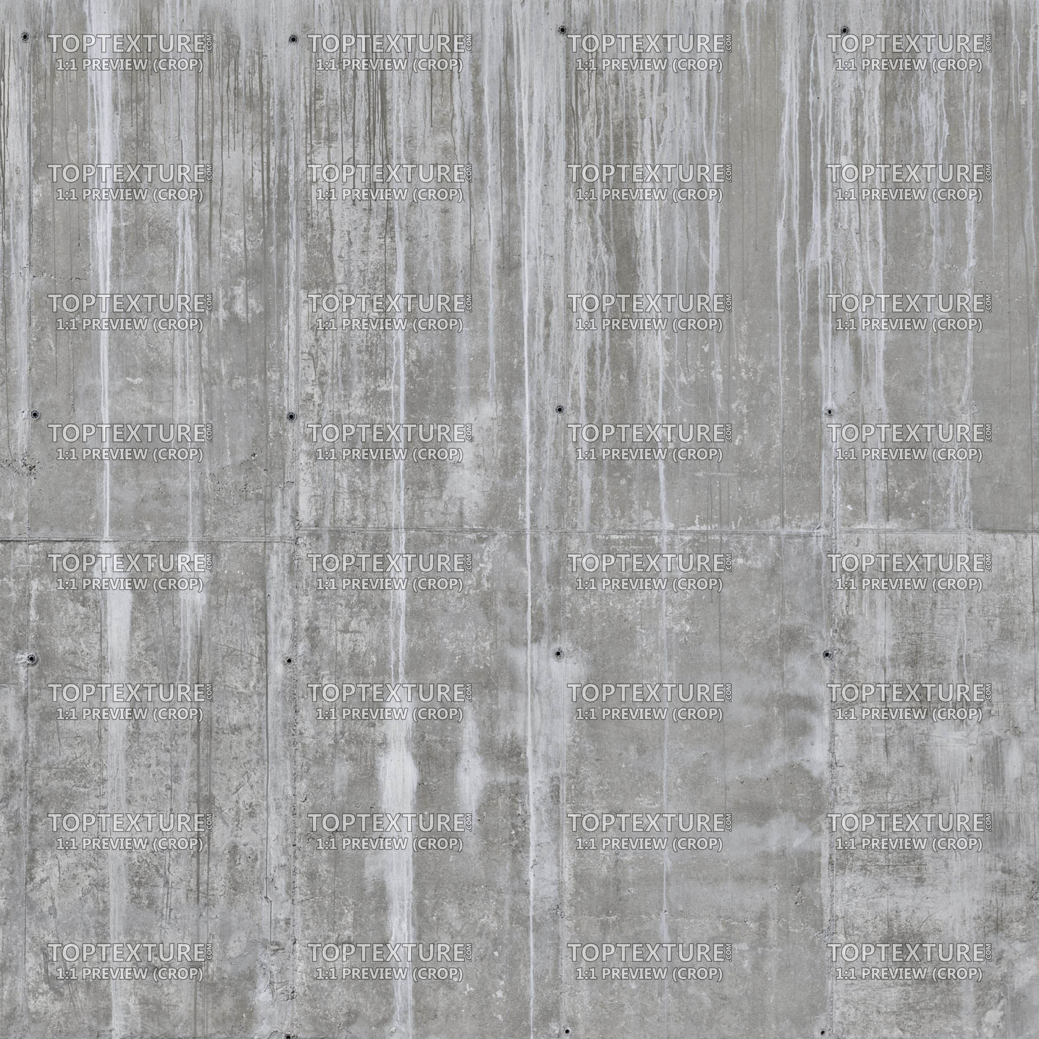 Dark Concrete Wall with Light Grunge Leaks - 100% zoom