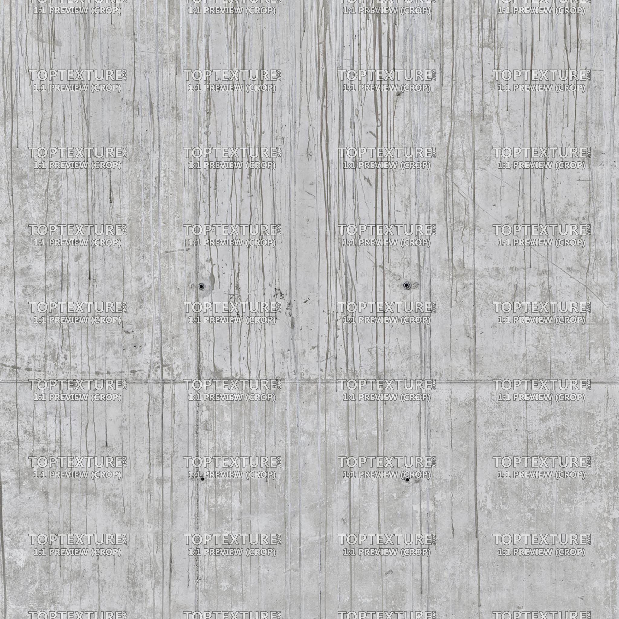 Dark Leaking Grunge on Light Concrete Wall Slab - 100% zoom