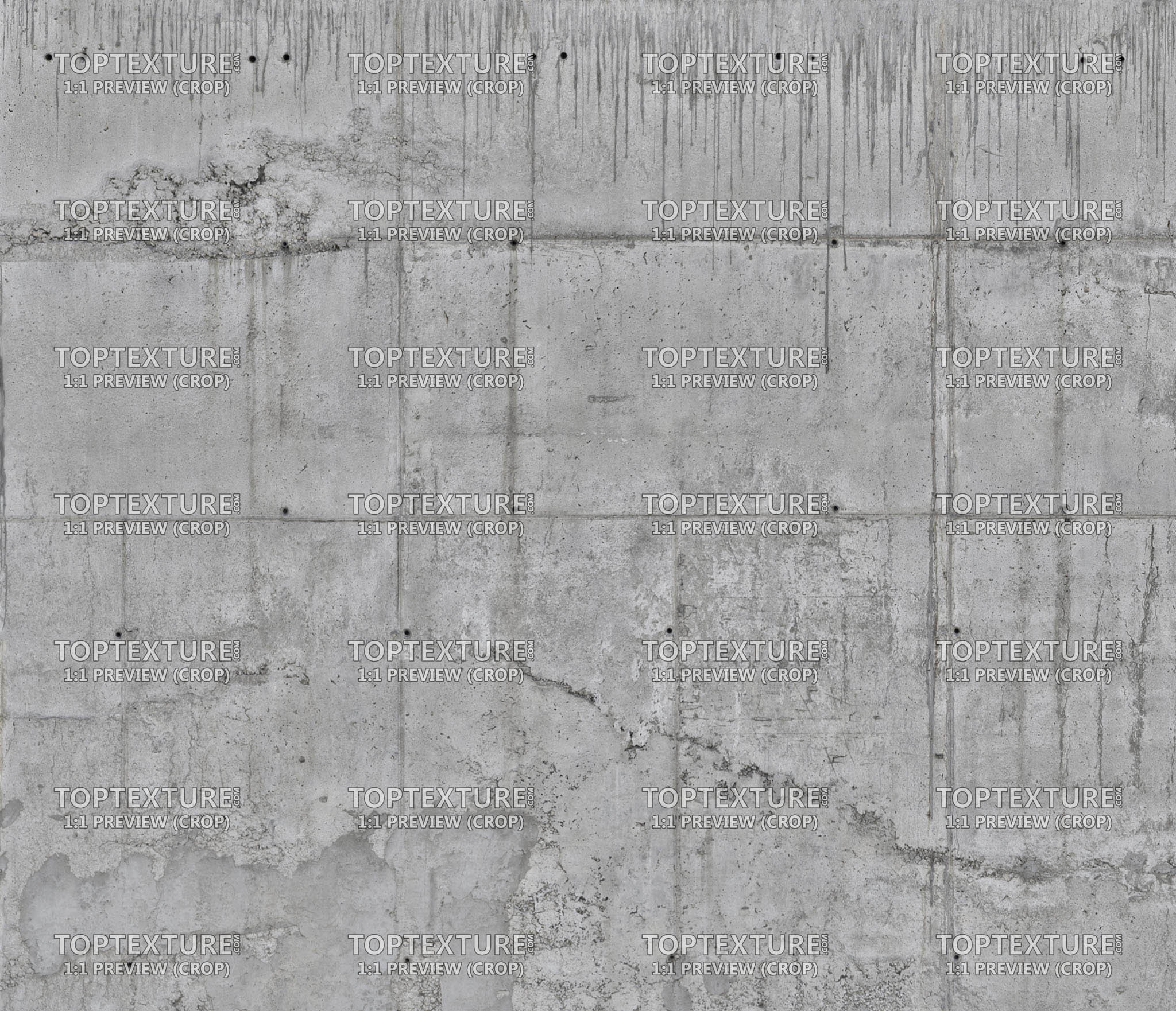 Concrete Wall Slab with Cement Grunge Leaks - 100% zoom