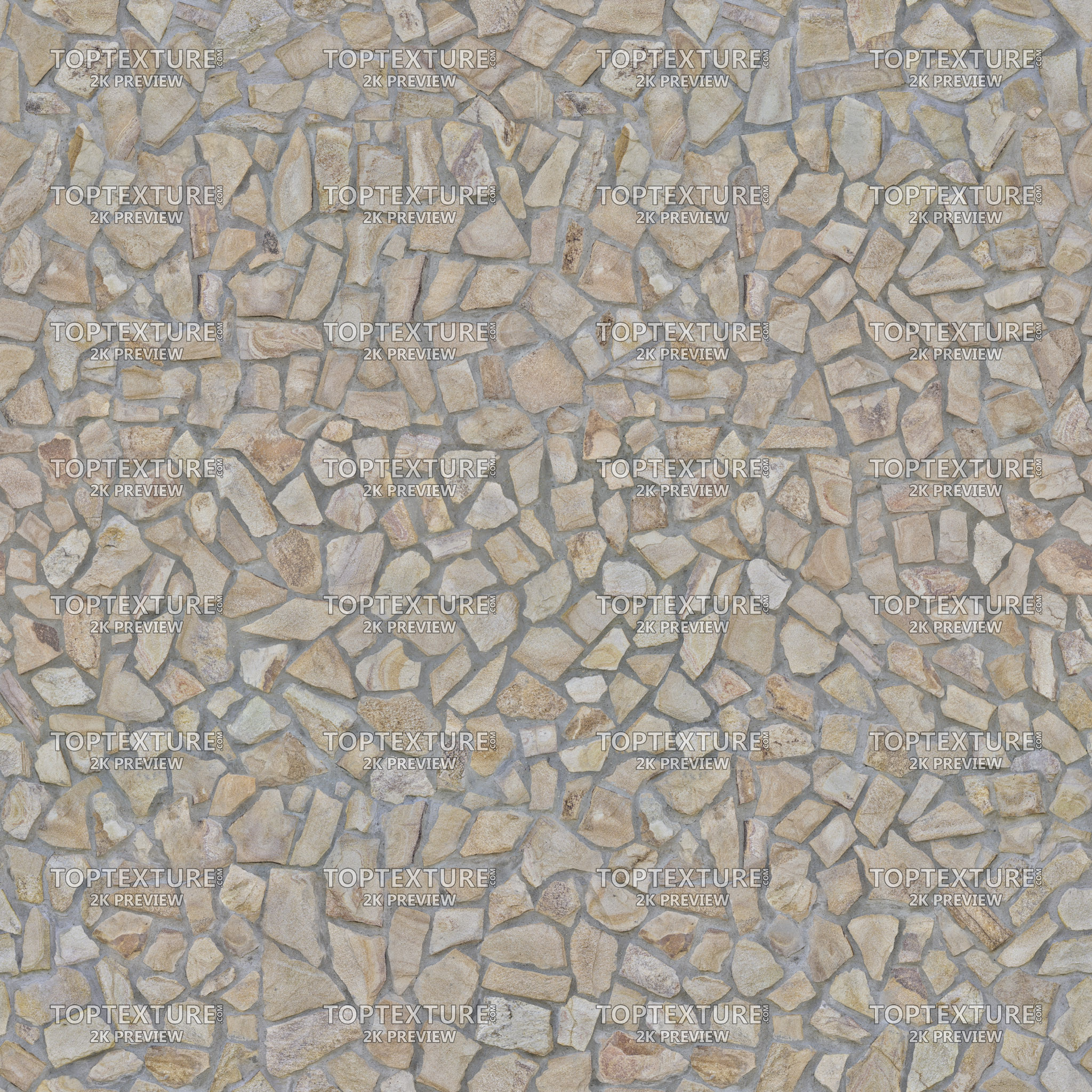 Beige Stone Tiles Irregular Shape - 2K preview