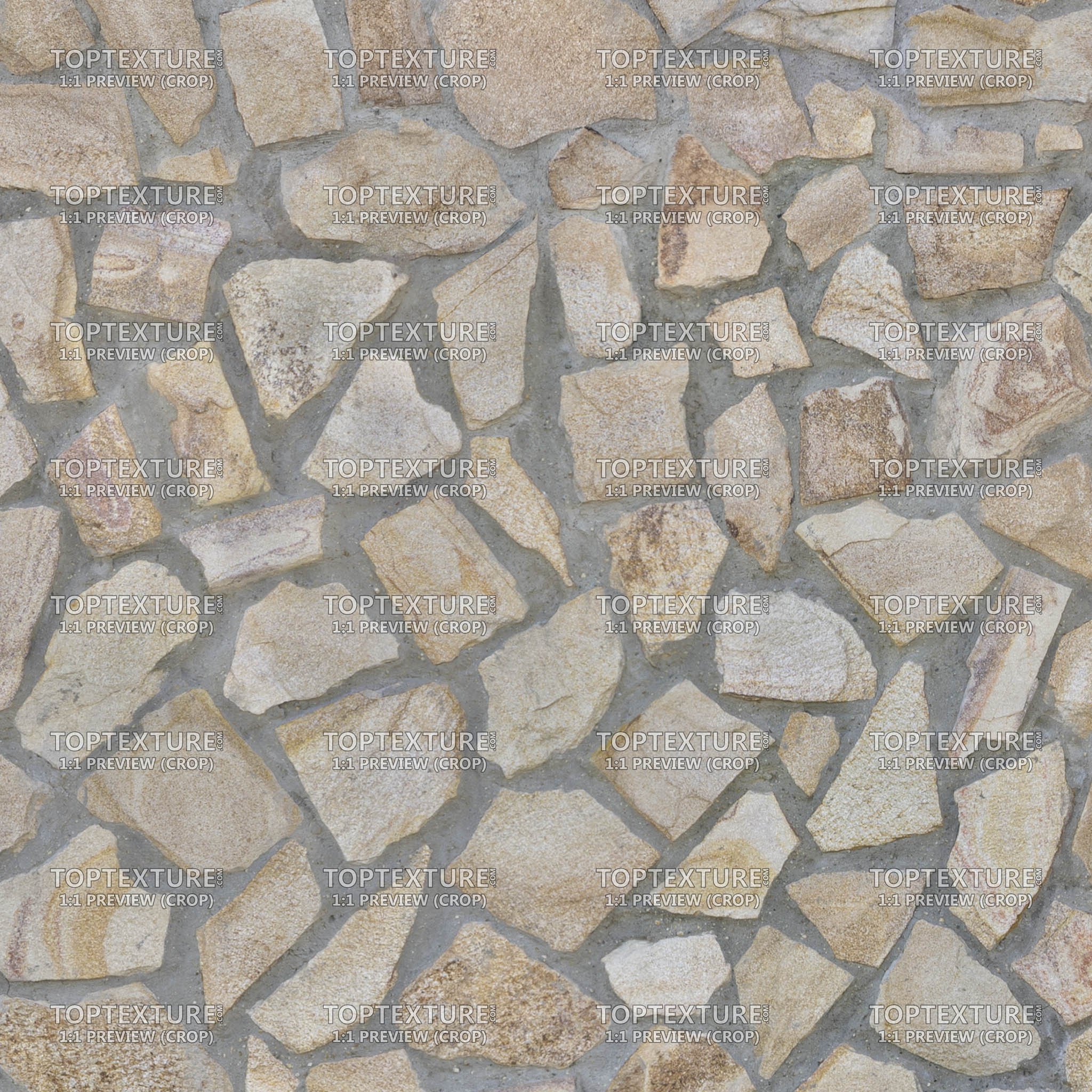 Beige Stone Tiles Irregular Shape - 100% zoom