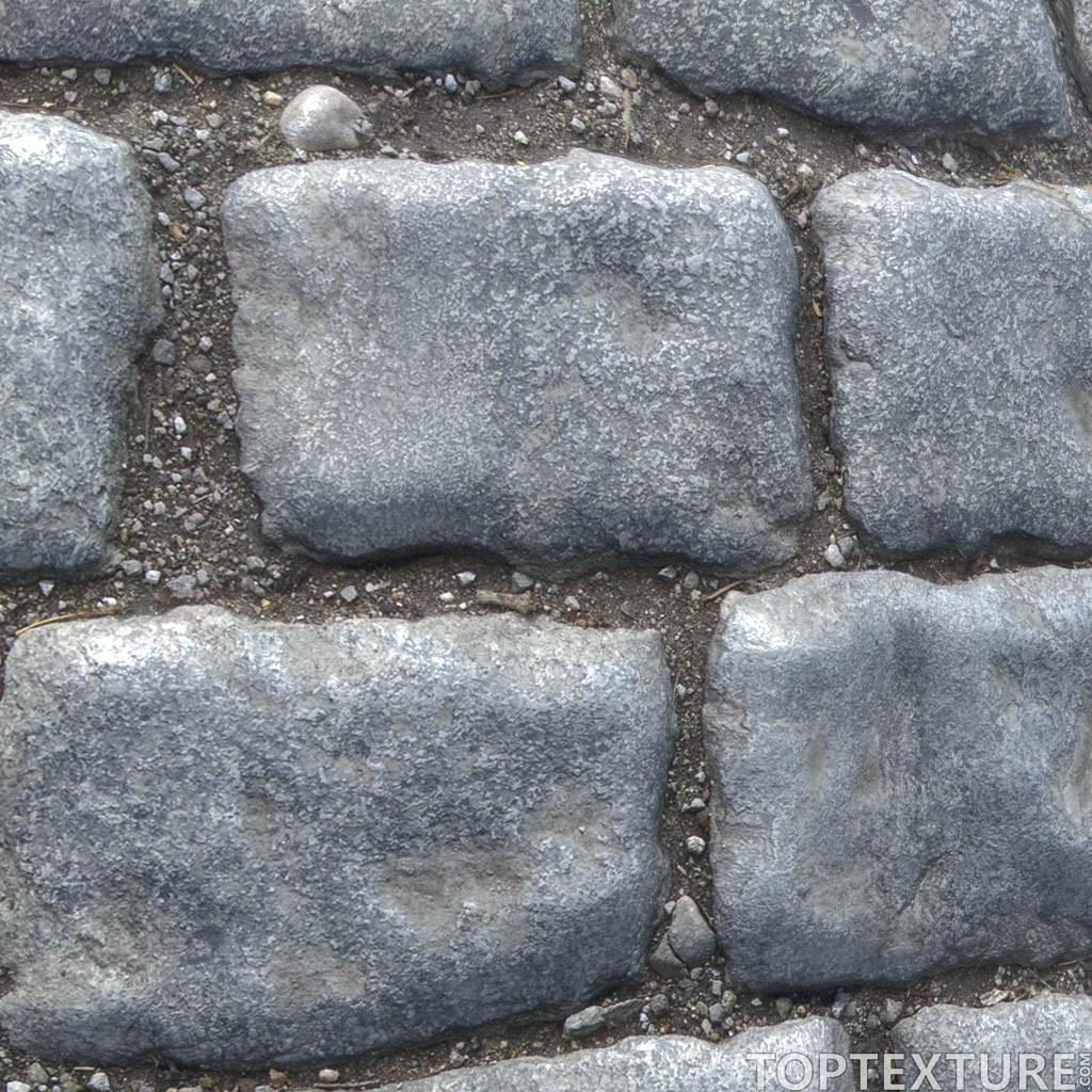 Bumpy Rectangular Street Cobblestone - Render closeup