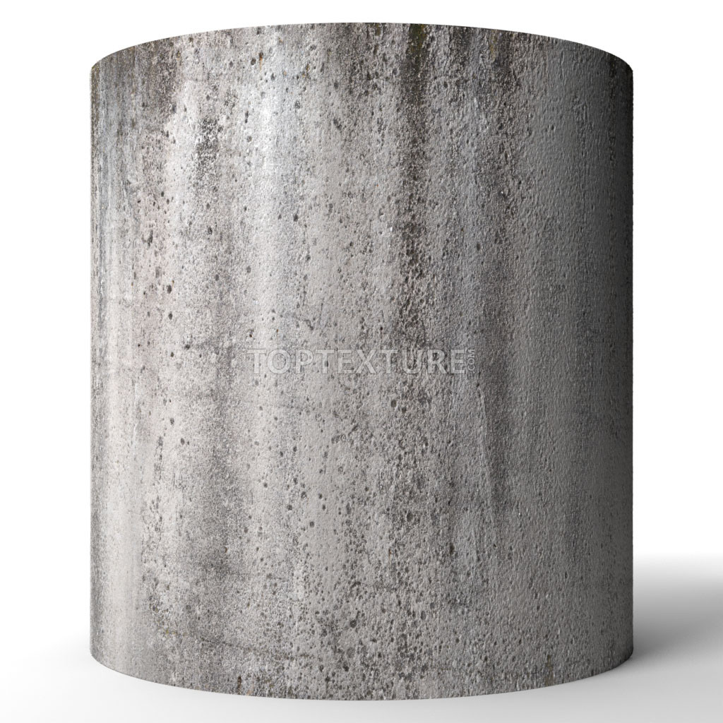 Molded Gray Concrete Wall Grunge Leaking - Render preview
