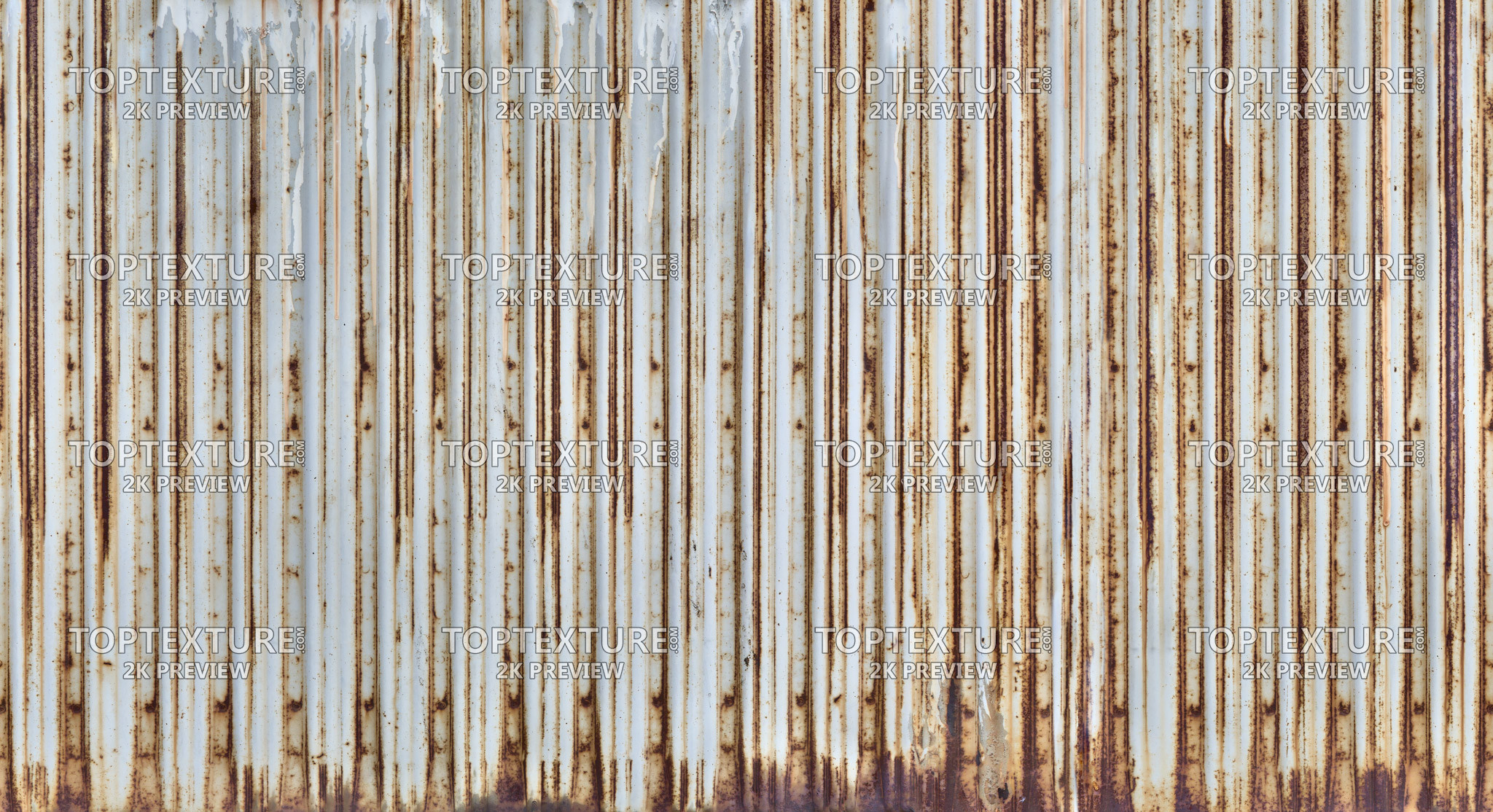 Rusty Light Blue Corrugated Metal - 2K preview