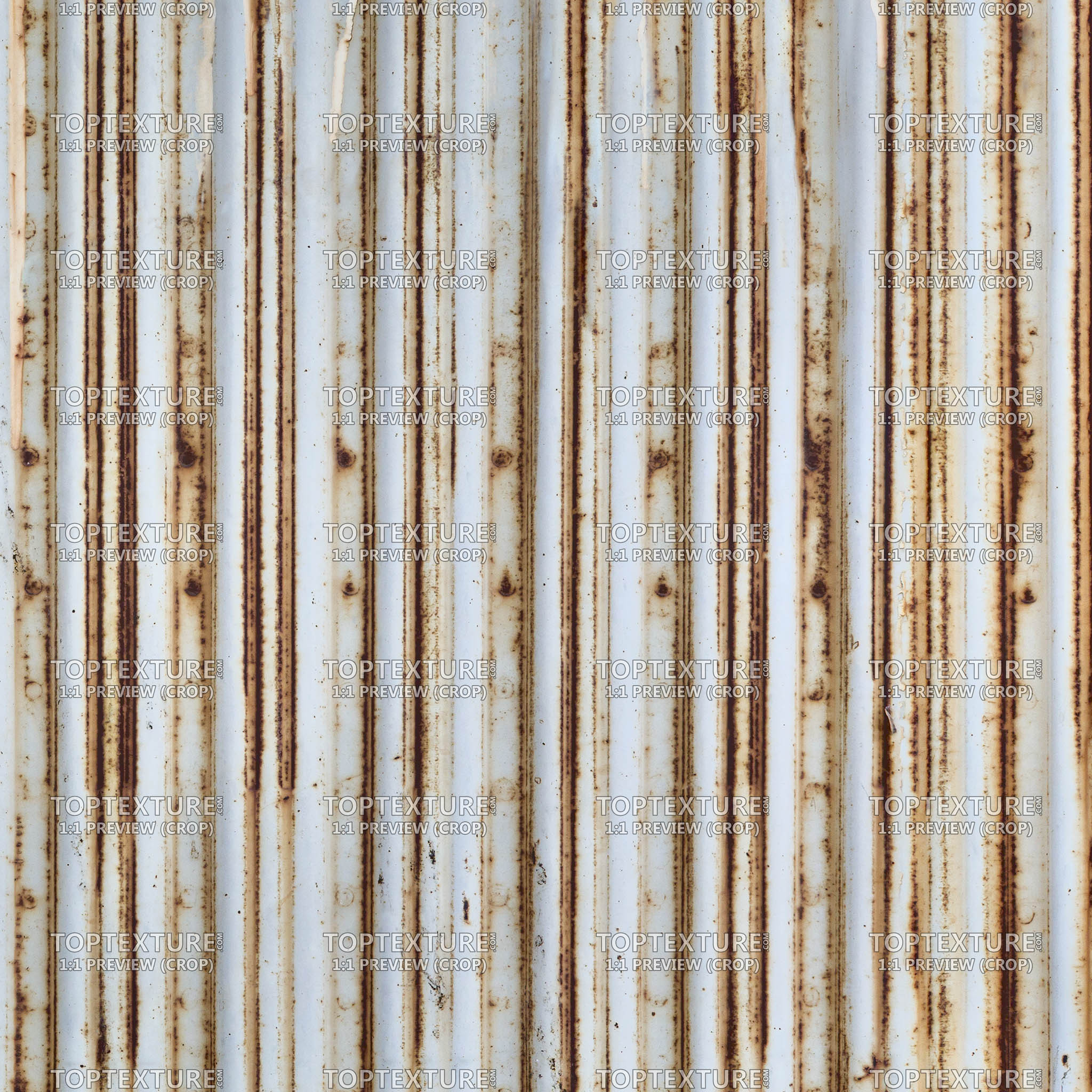 Rusty Light Blue Corrugated Metal - 100% zoom