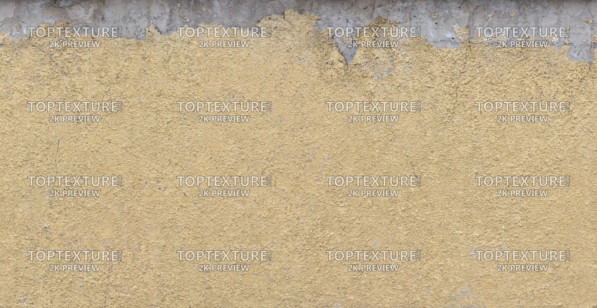 Peeled Top Yellow Plaster Wall - 2K preview