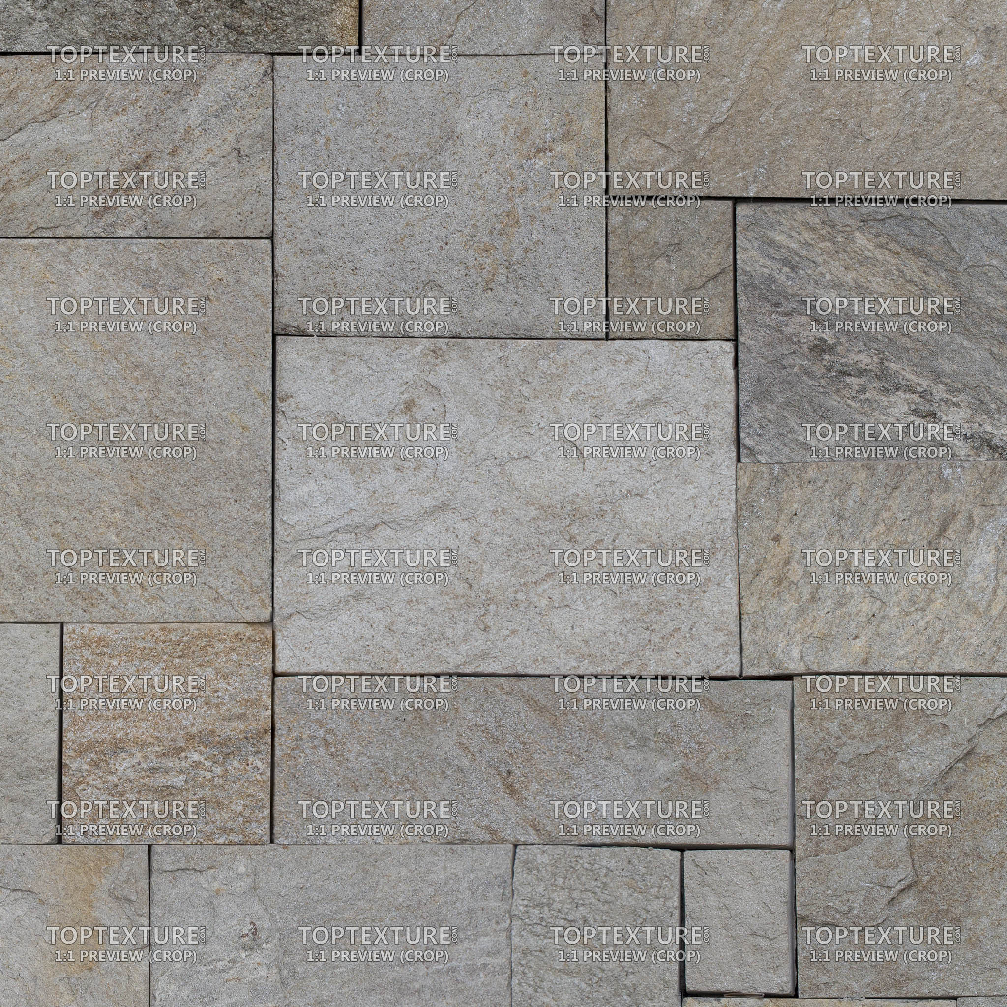 Mixed Squared Stone Tiles - 100% zoom