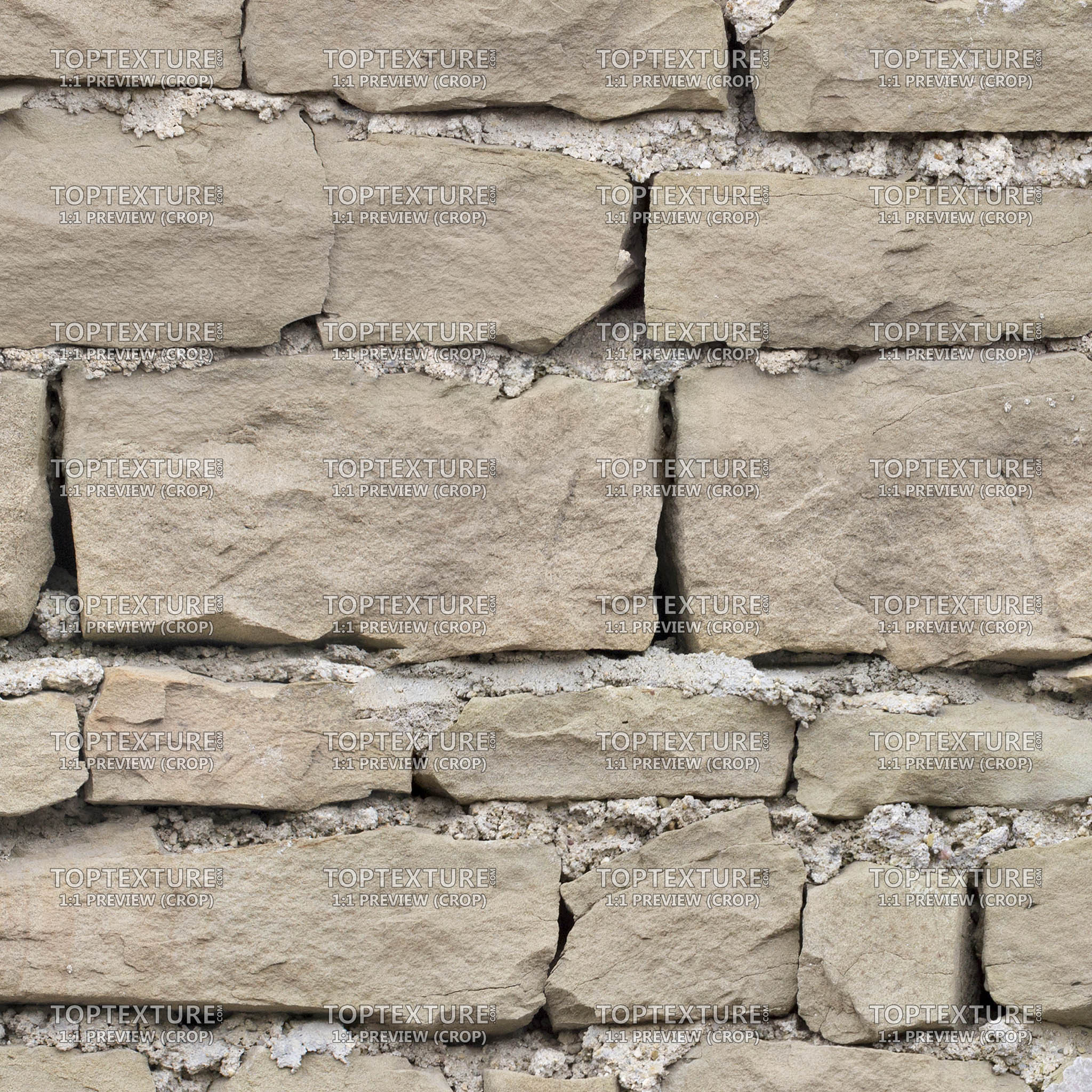 Beige Layered Stone Wall - 100% zoom
