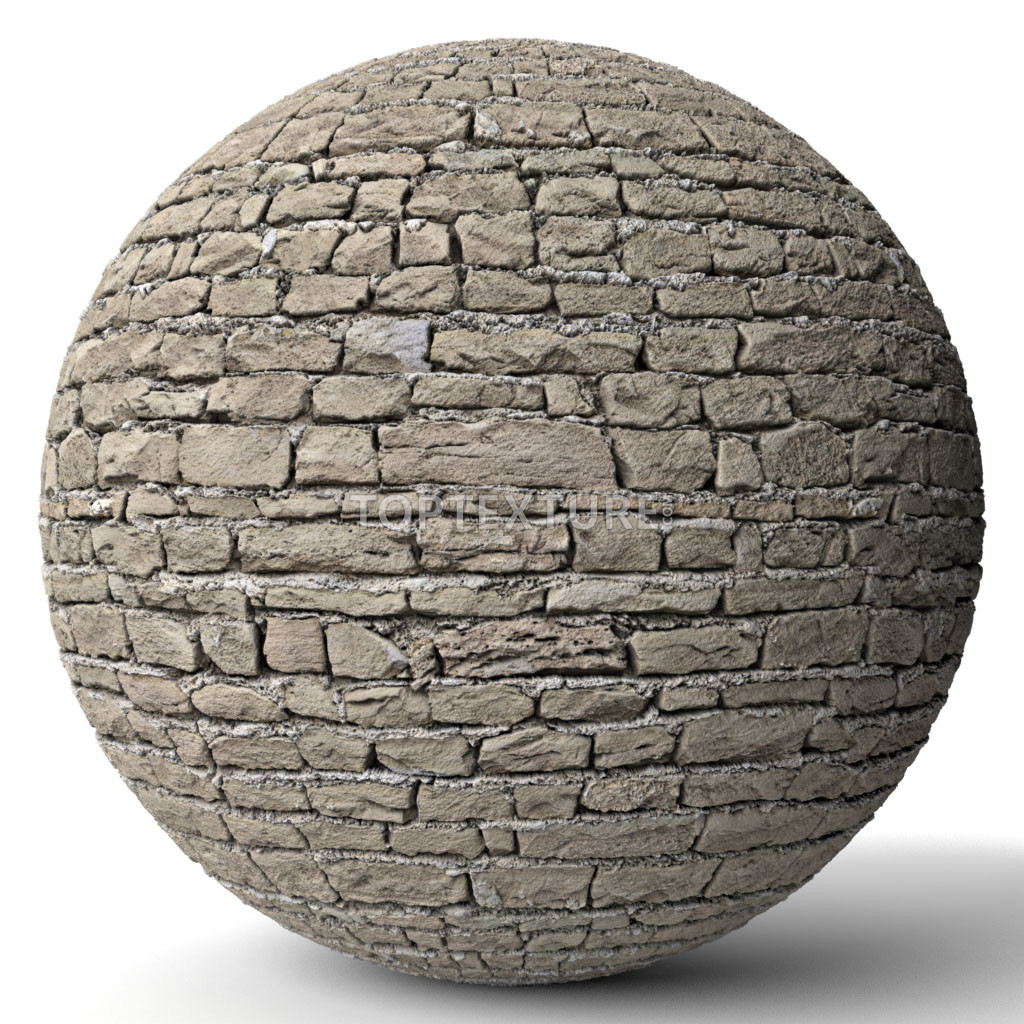 Beige Layered Stone Wall - Render preview