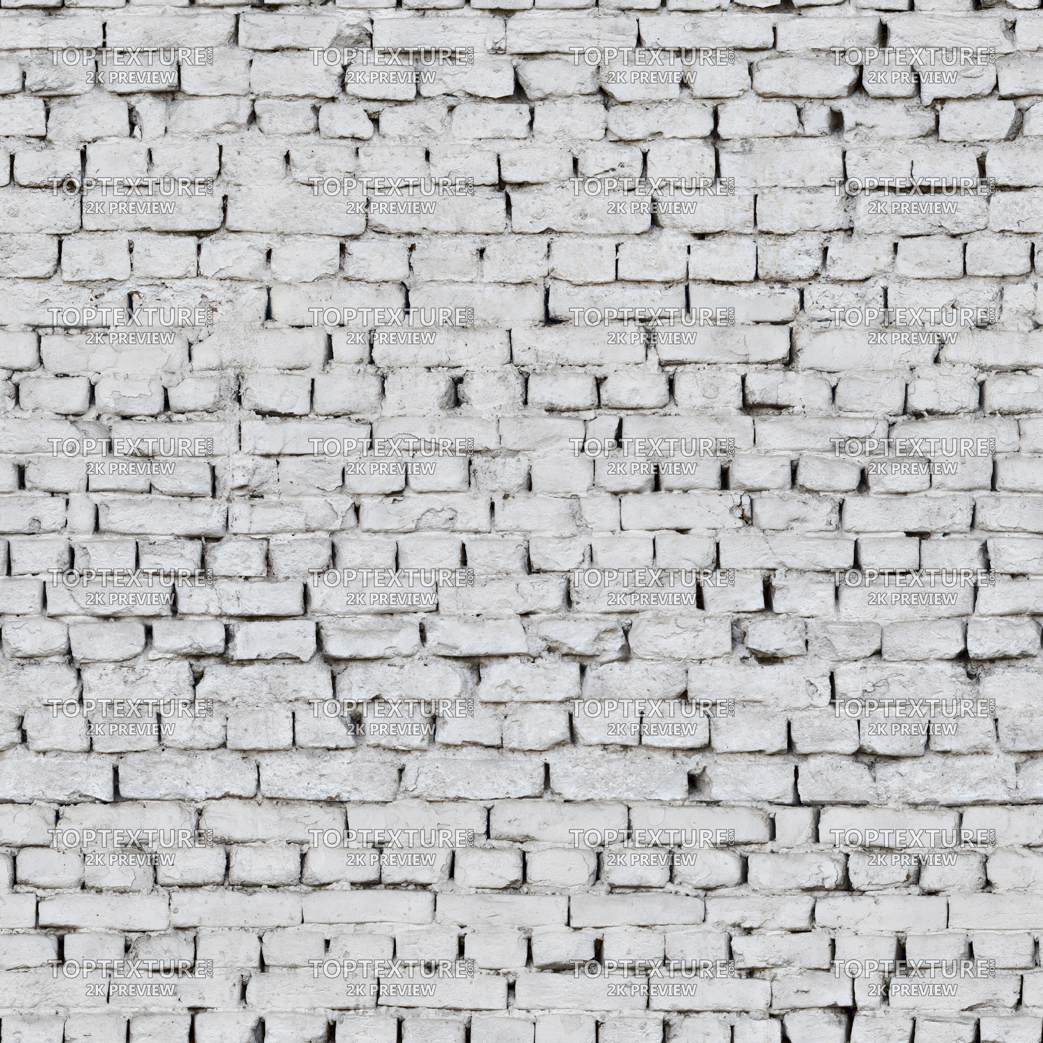 White Painted Wall Bricks - 2K preview