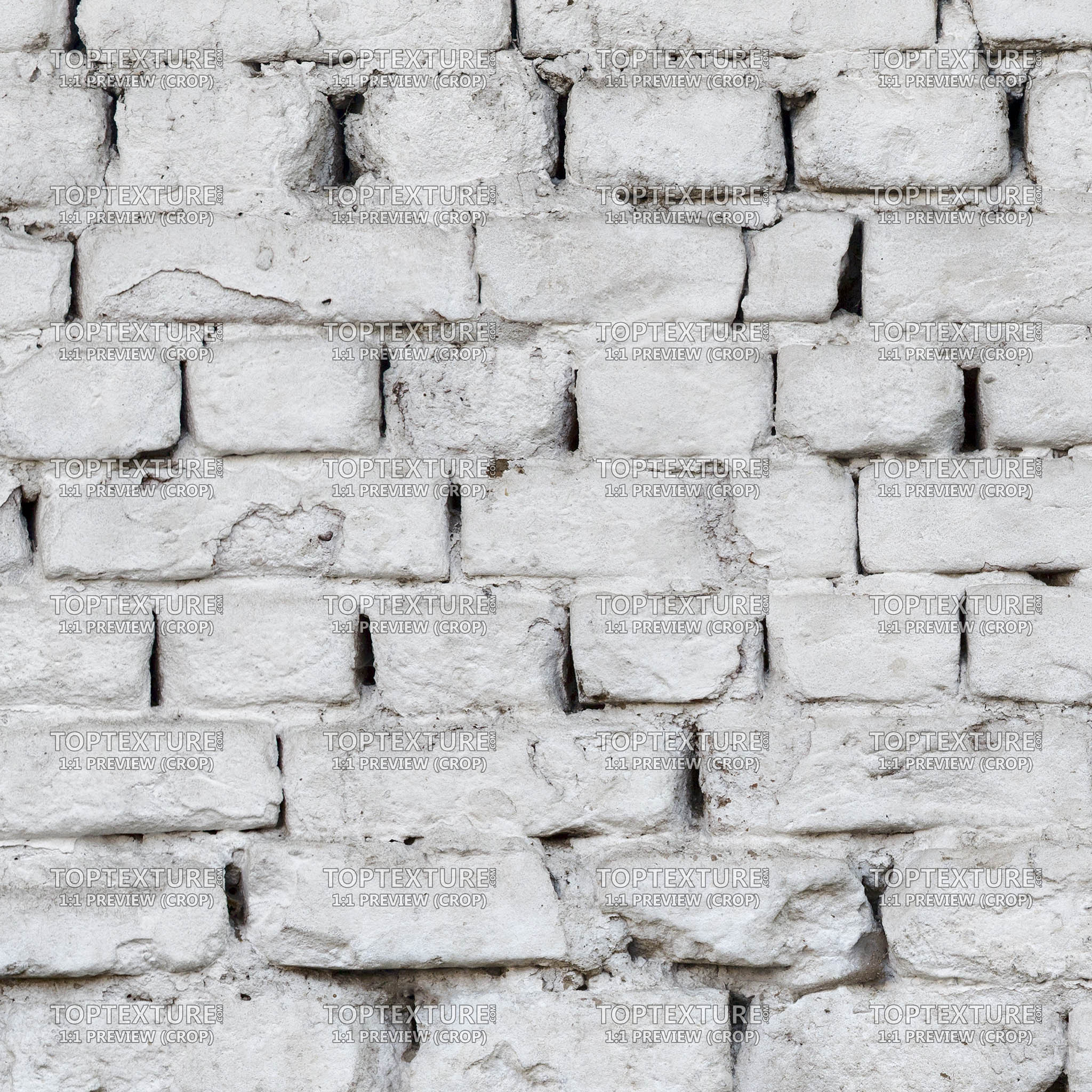 White Painted Wall Bricks - 100% zoom