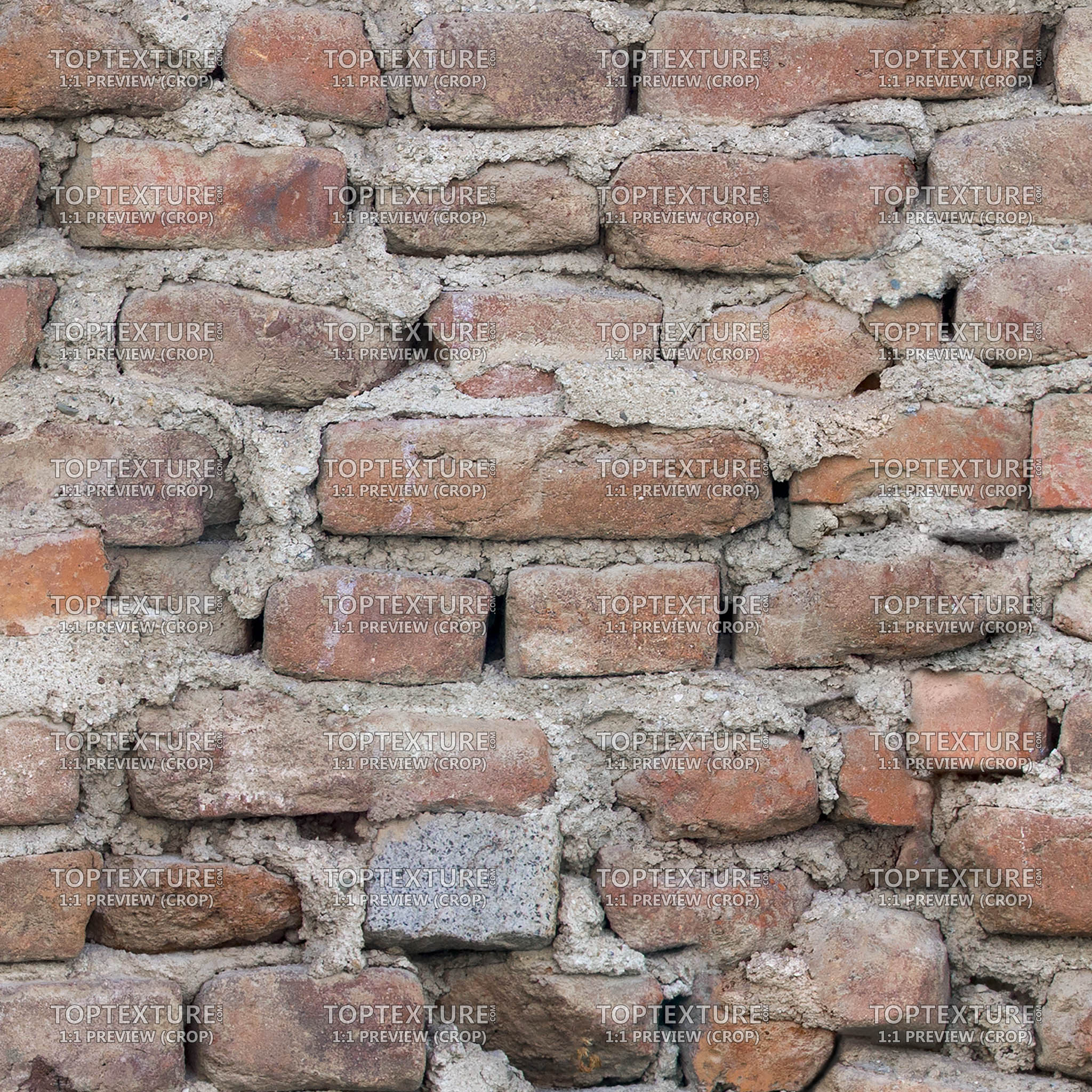 Dirty Old Wall Bricks - 100% zoom