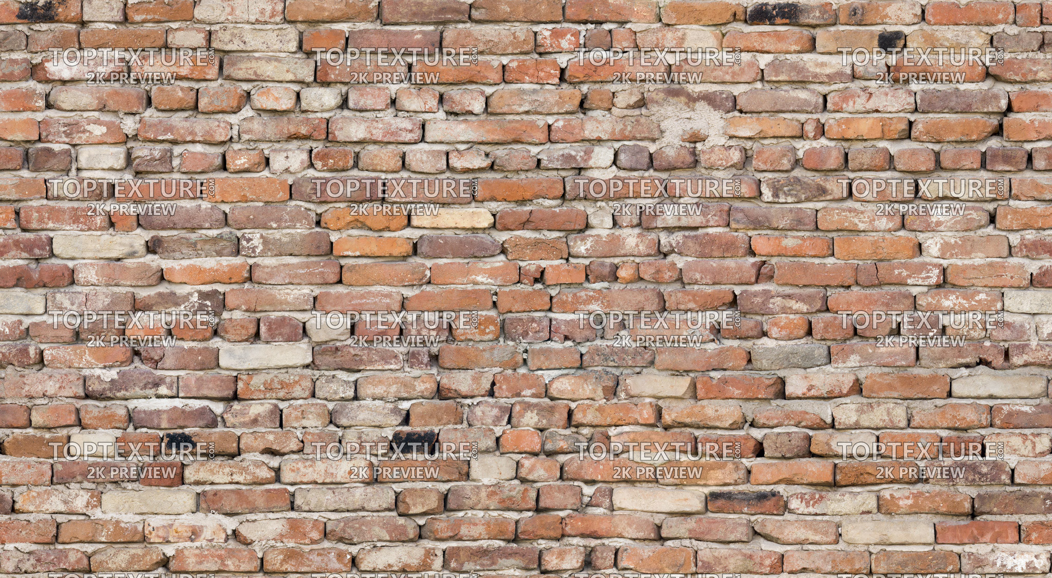 Old Clay Bricks Wall - 2K preview
