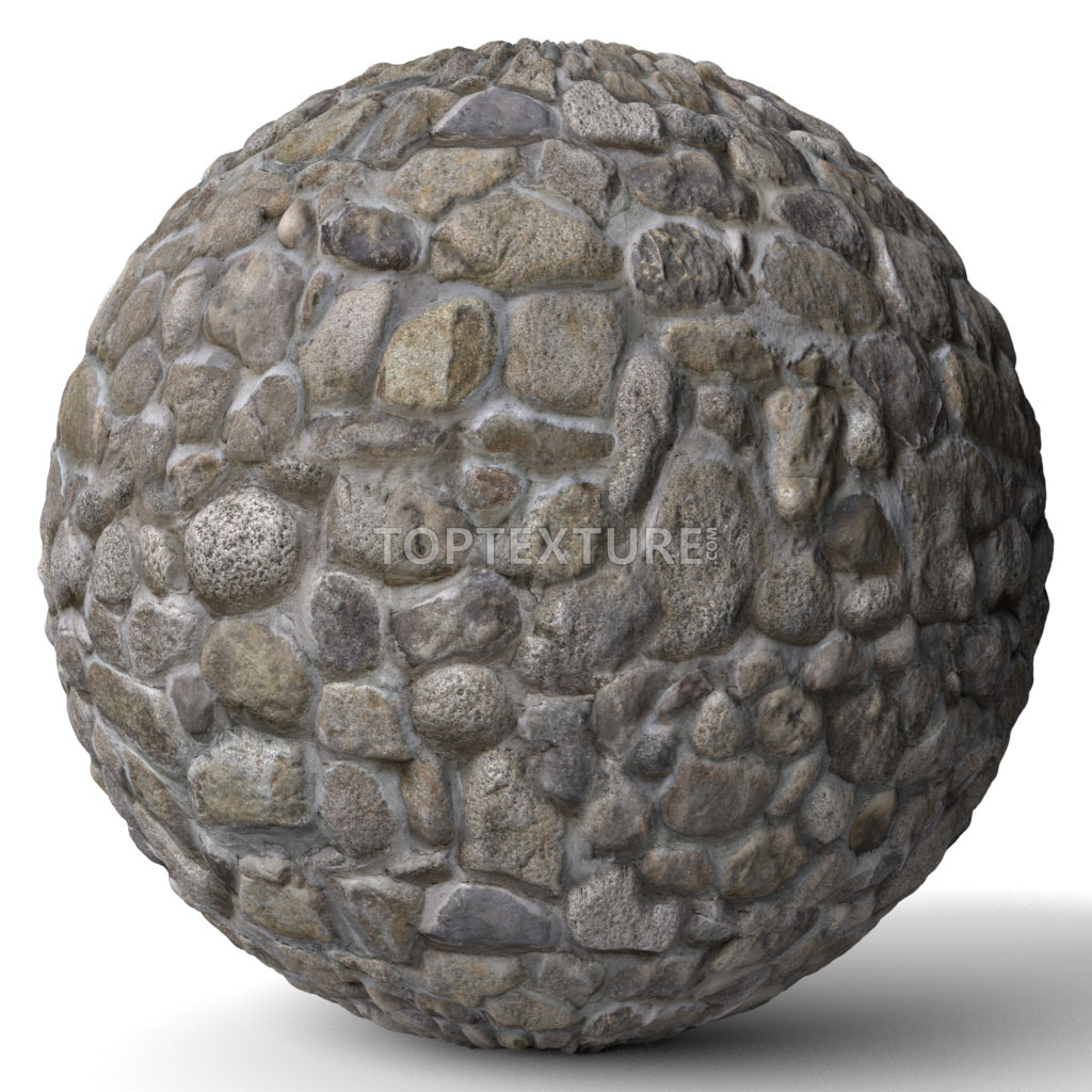 Old Varisized Cobblestone Wall - Render preview