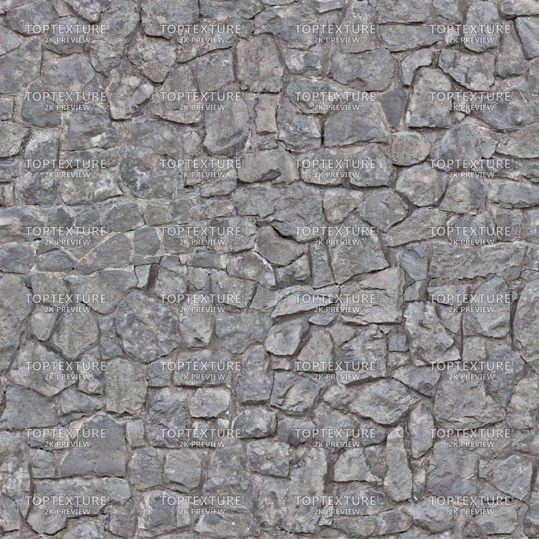 Thick Stone Wall Fence - 2K preview