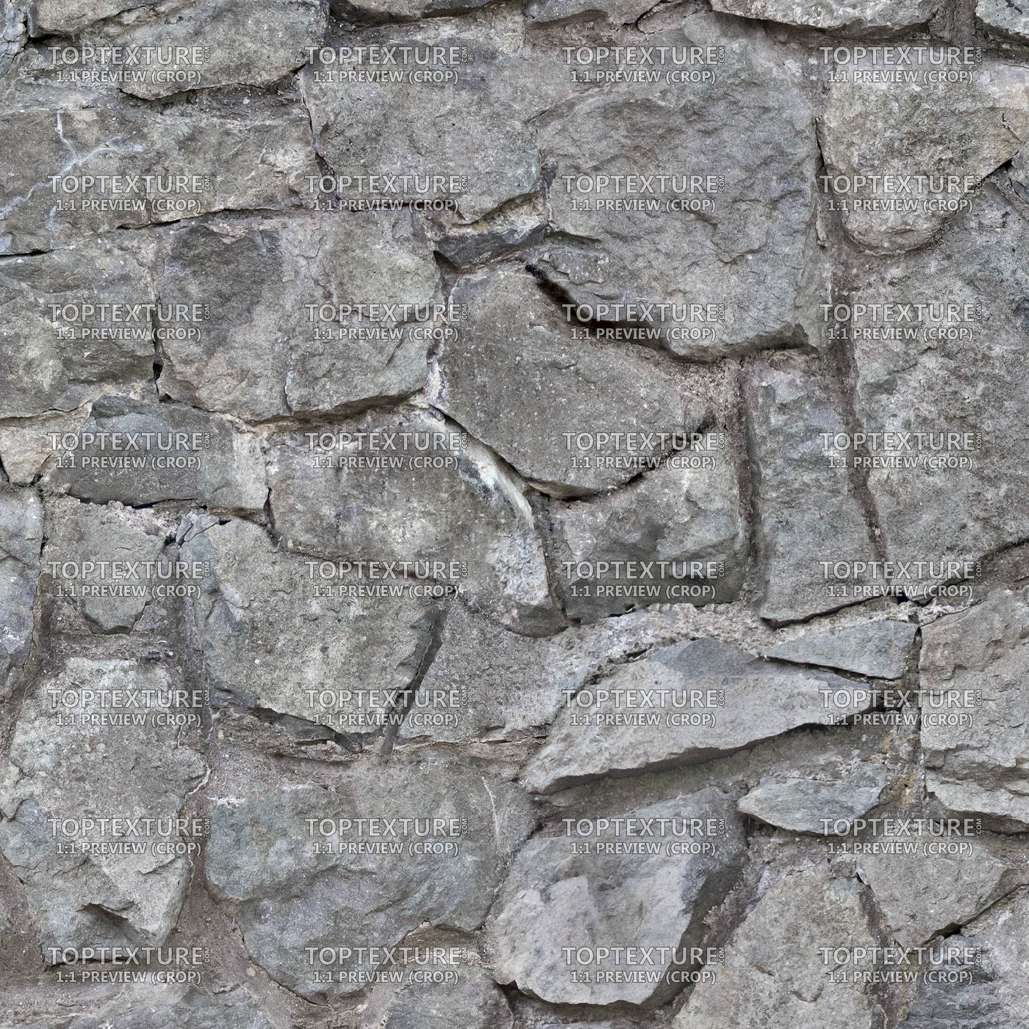Thick Stone Wall Fence - 100% zoom