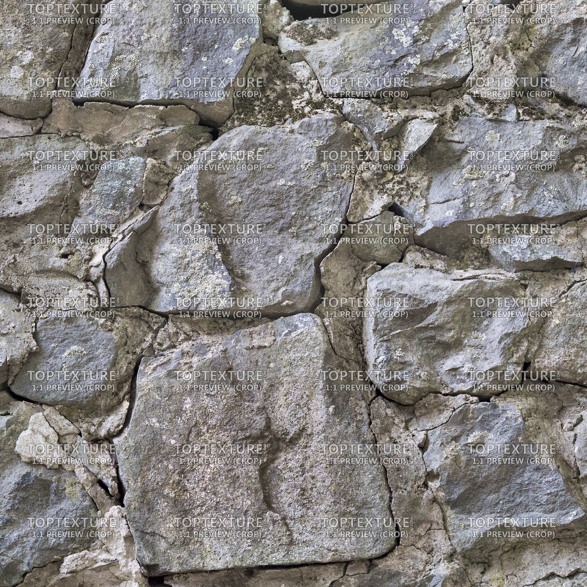 Big Rock Stone Wall - 100% zoom