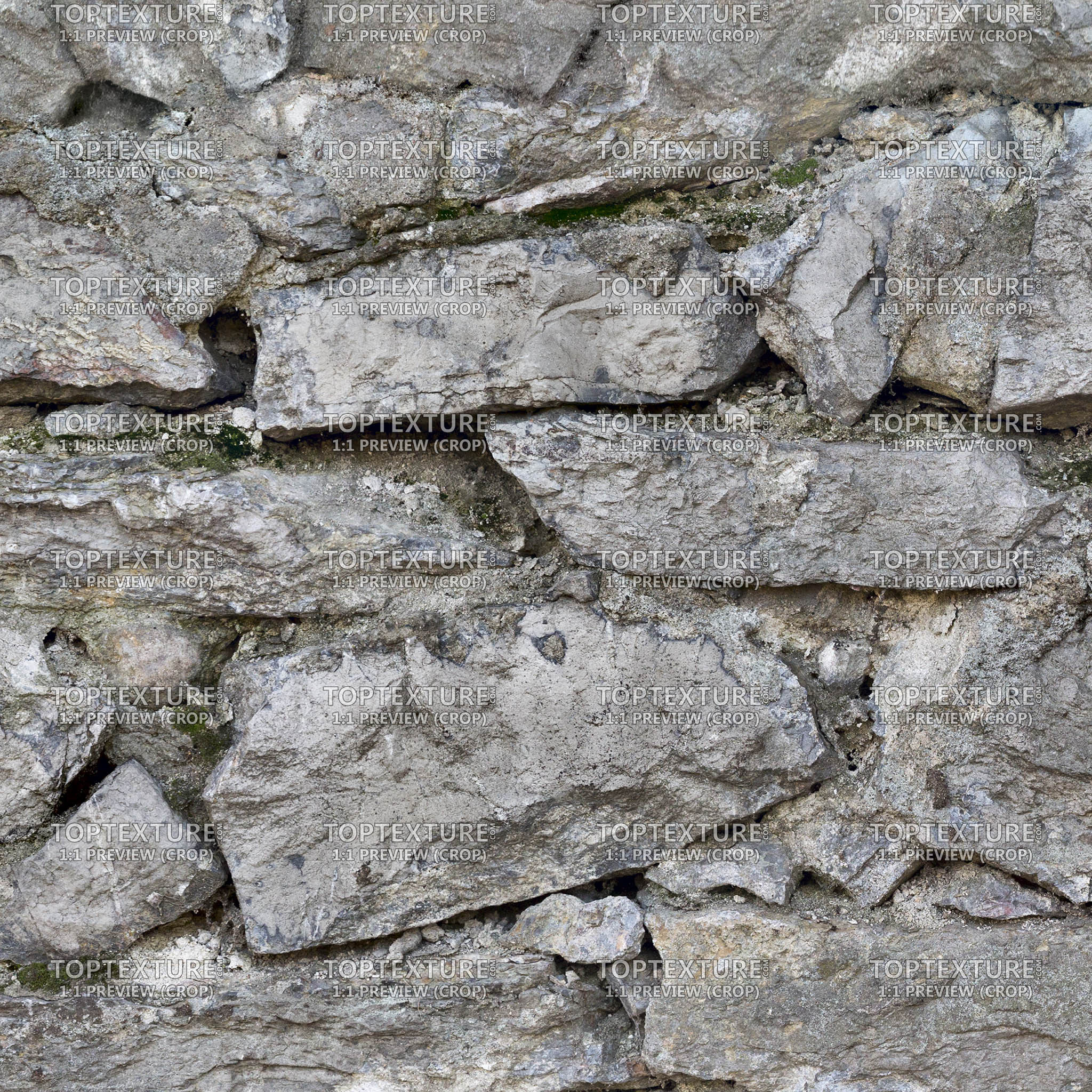 Rough Old Stone Wall - 100% zoom