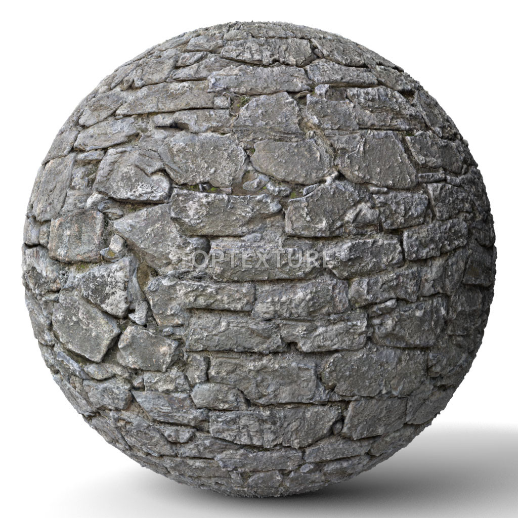 Rough Old Stone Wall - Render preview