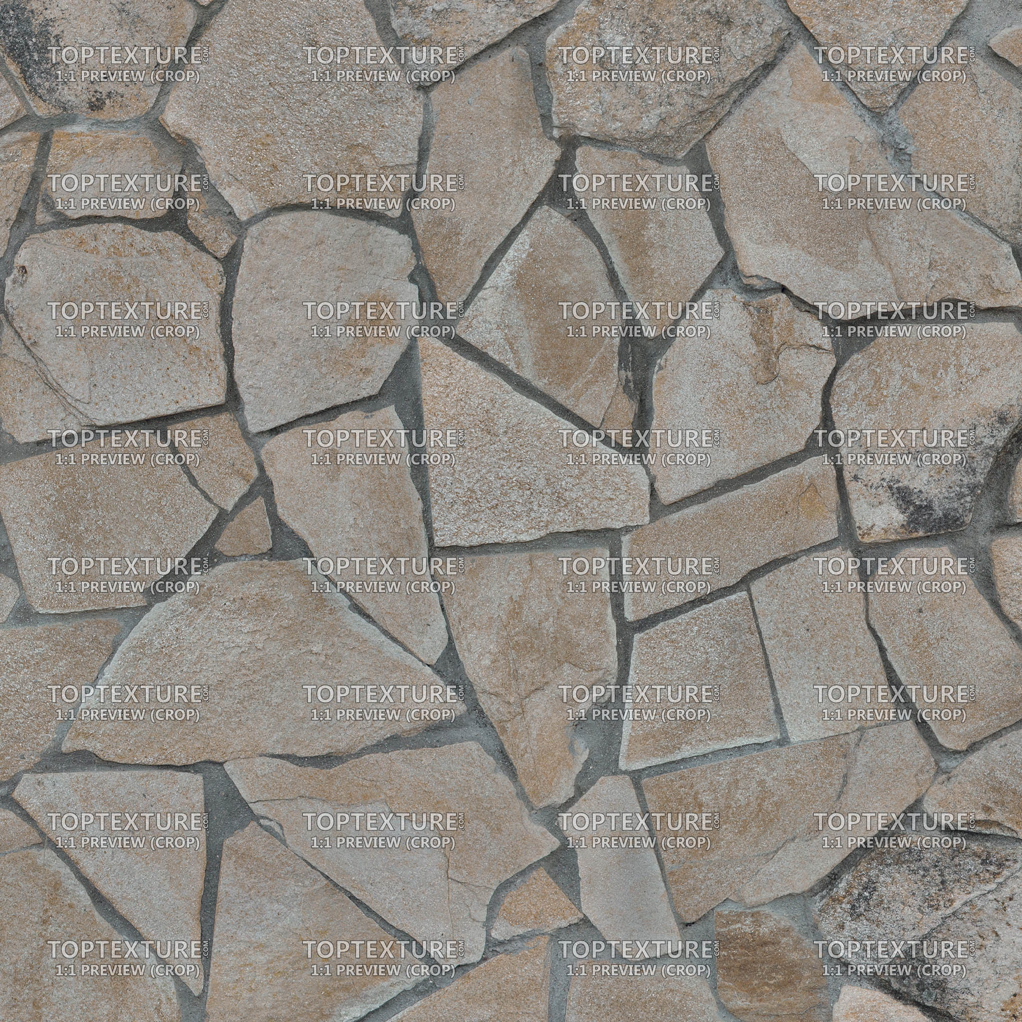 Irregular Shaped Beige-Brown Stone Tiles - 100% zoom