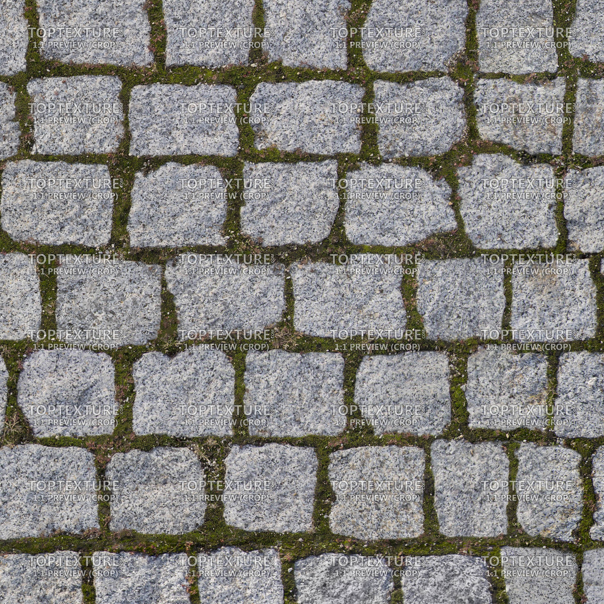 Squared Street Cobblestone Pavement - 100% zoom