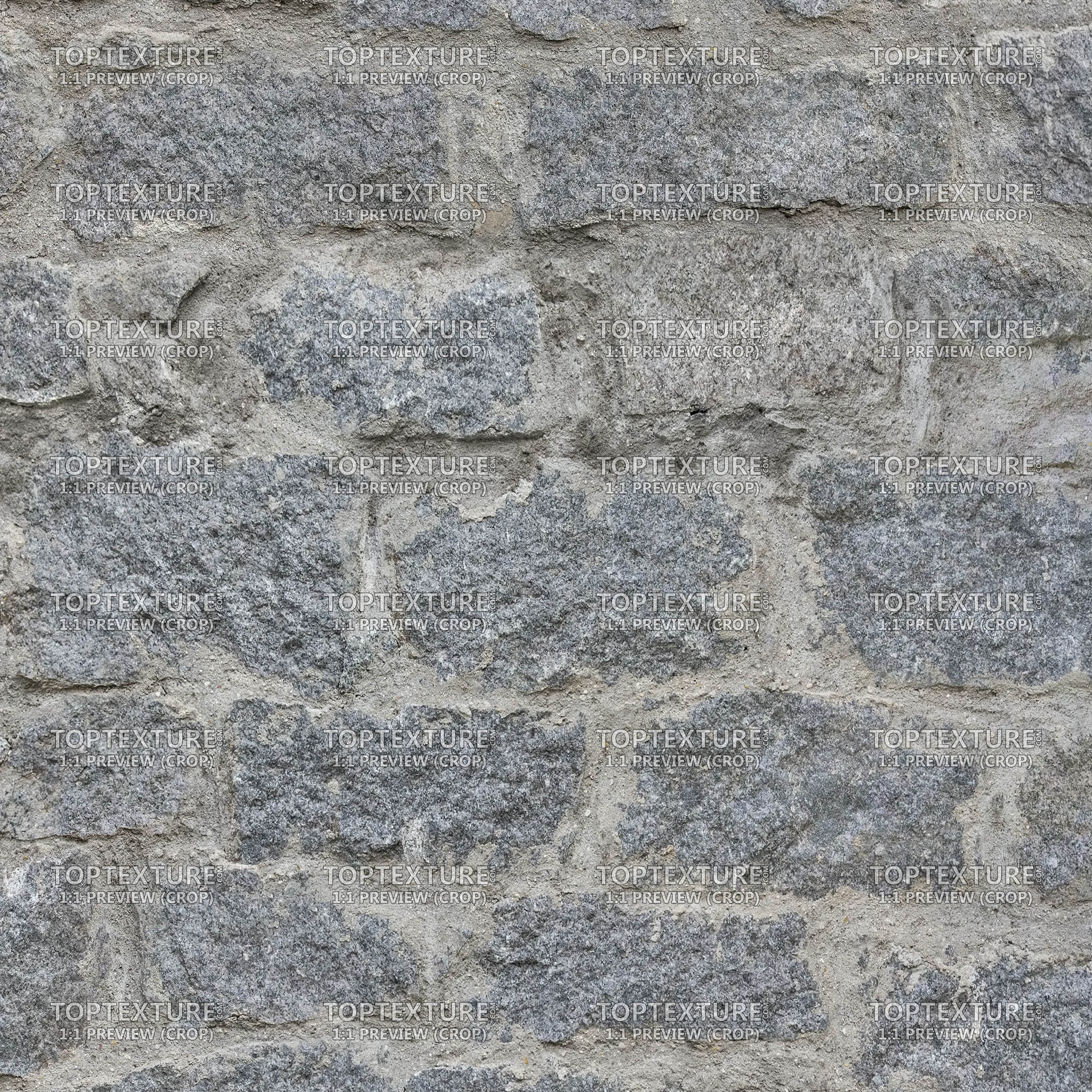 Old Gray Stone Wall - 100% zoom