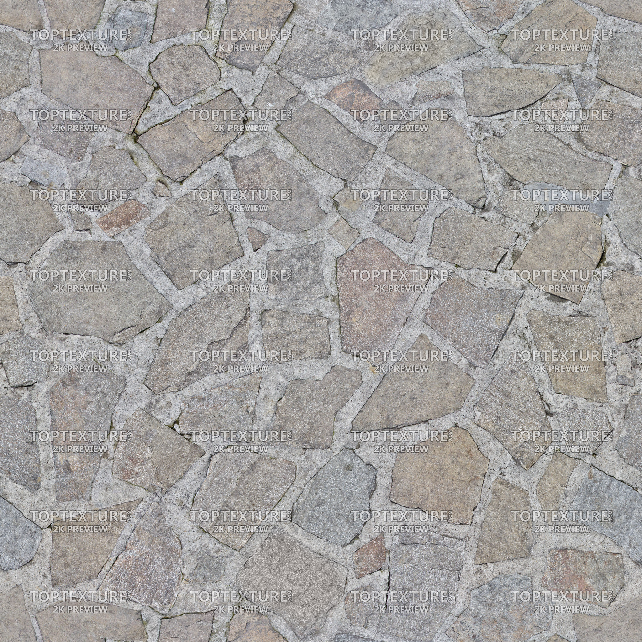 Beige Stone Tiles Cement Gaps - 2K preview