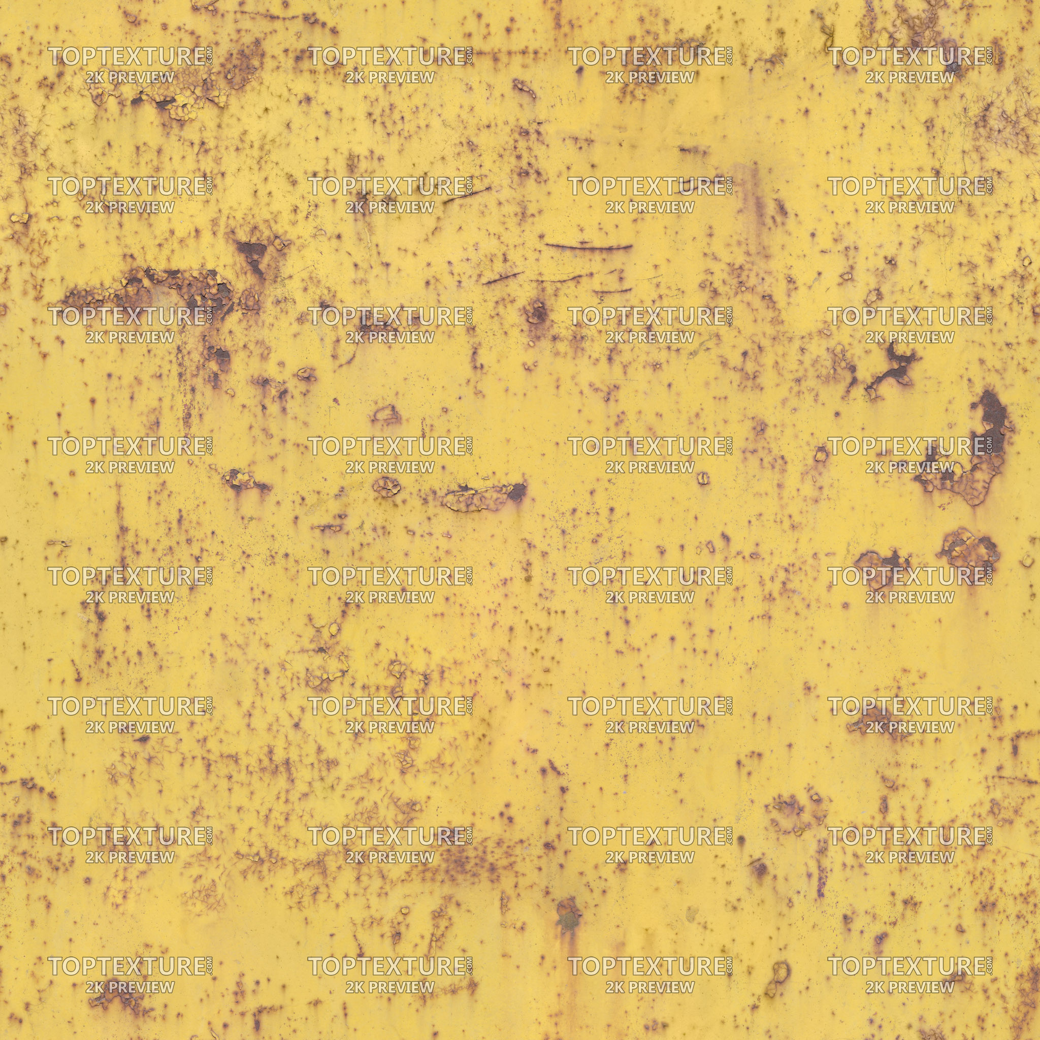 Cracked Yellow Paint on Metal - 2K preview