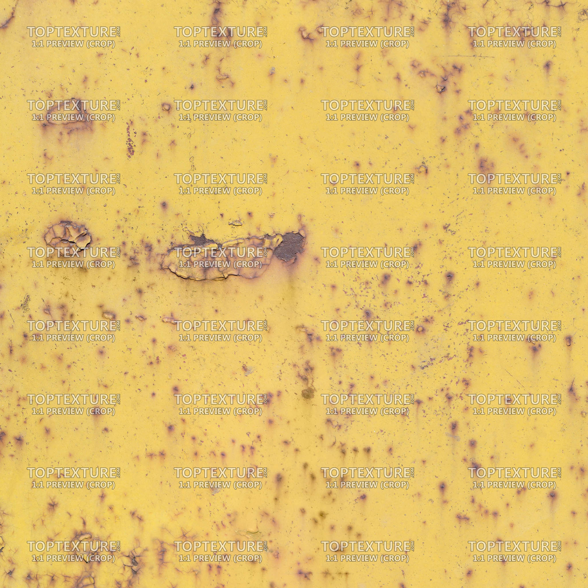 Cracked Yellow Paint on Metal - 100% zoom