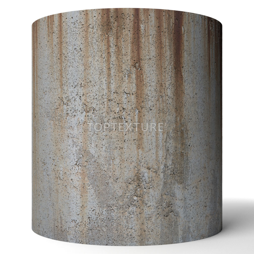 Rusty Leaking Grunge on Flat Concrete  Wall - Render preview