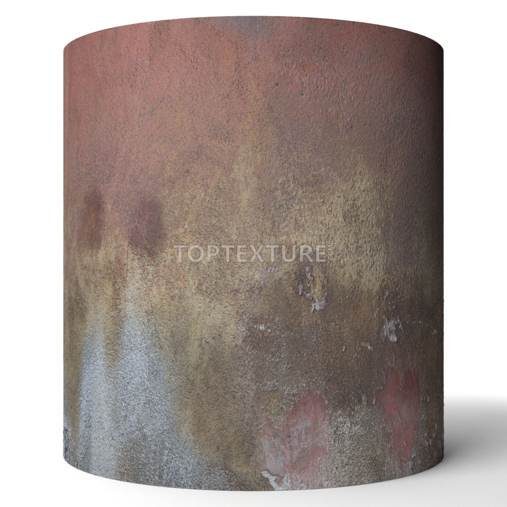 Red Plaster Wall Heavy Bottom Grunge Ruins - Render preview