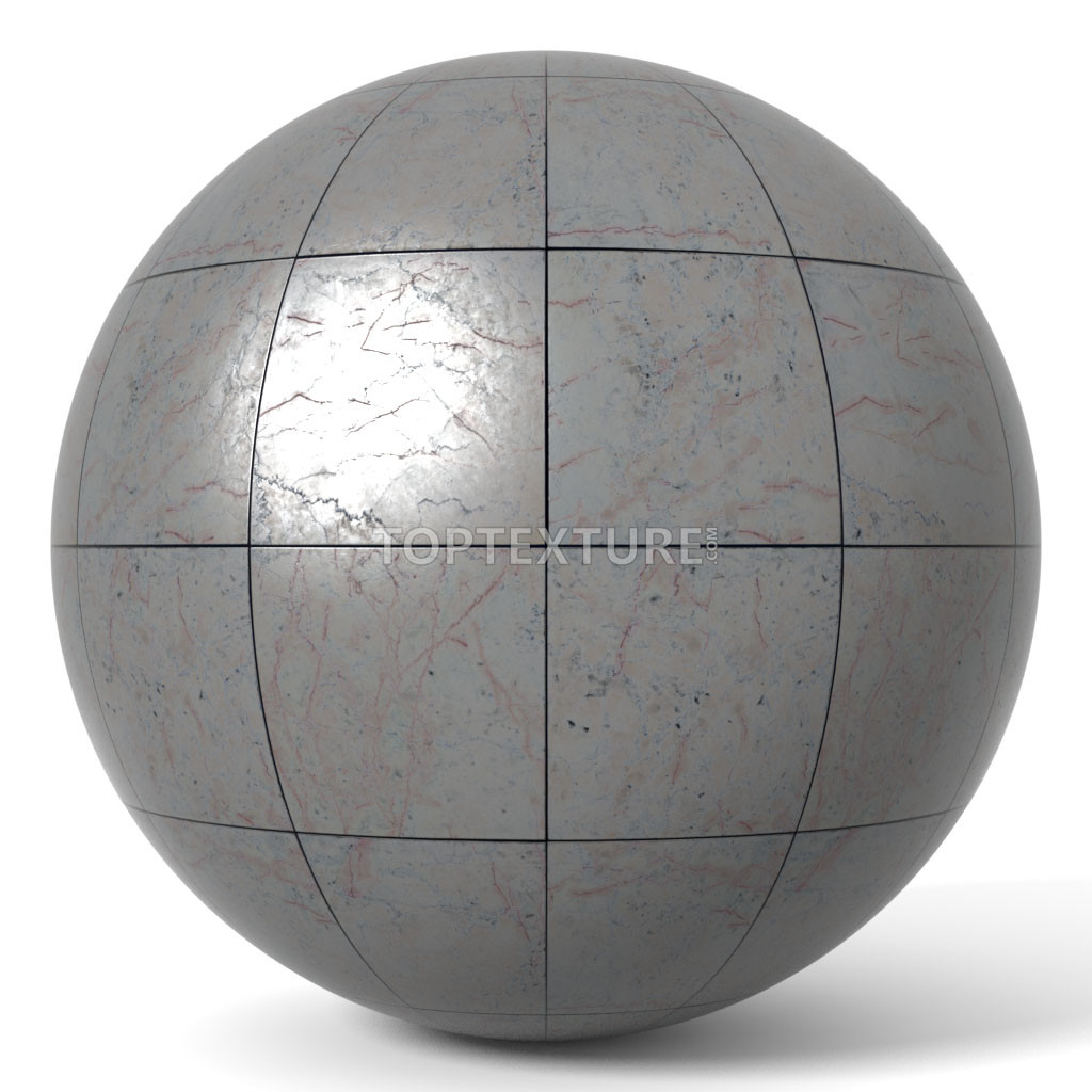Gray Marble Tiles with Veins - Render preview