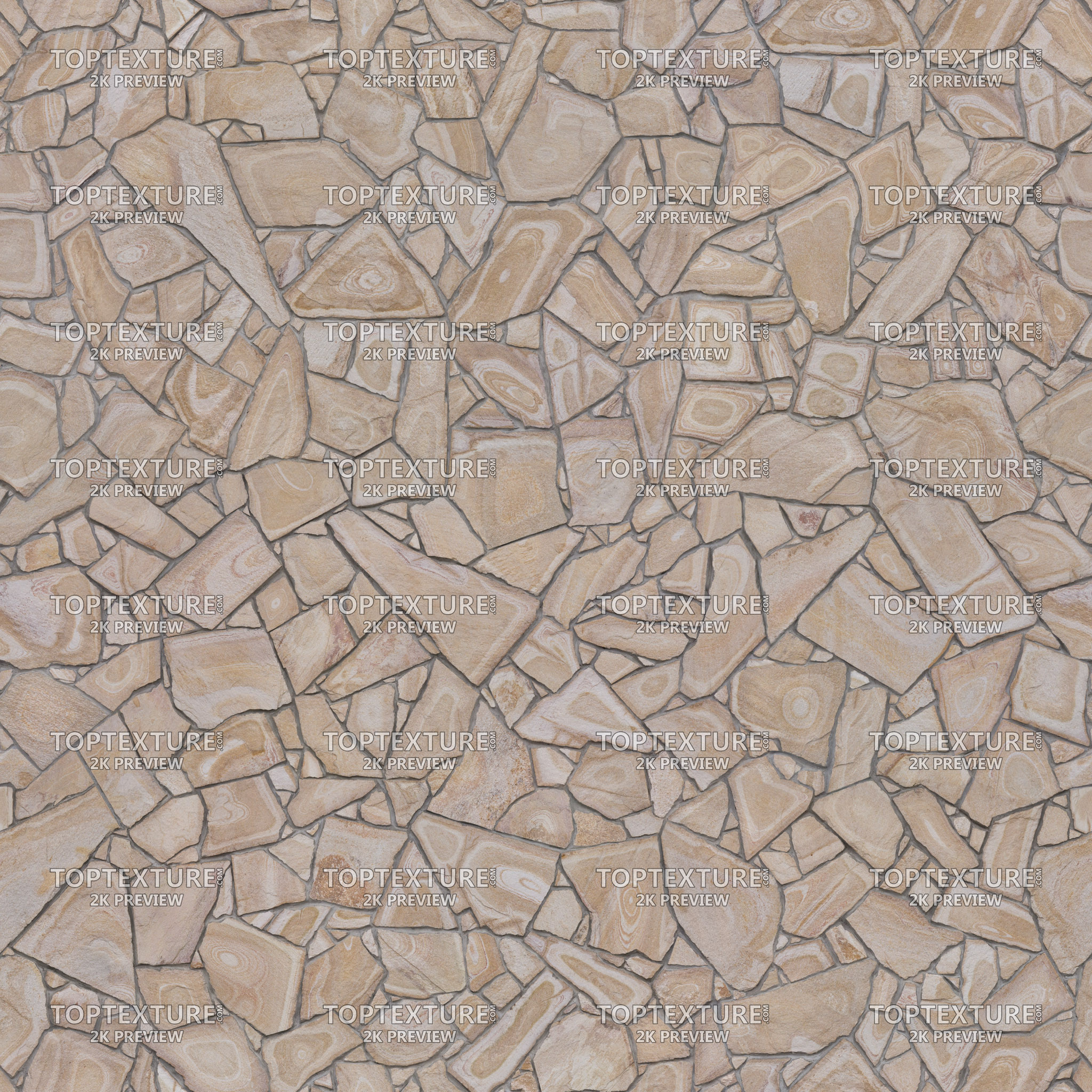 Irregular Beige Stone Tiles - 2K preview