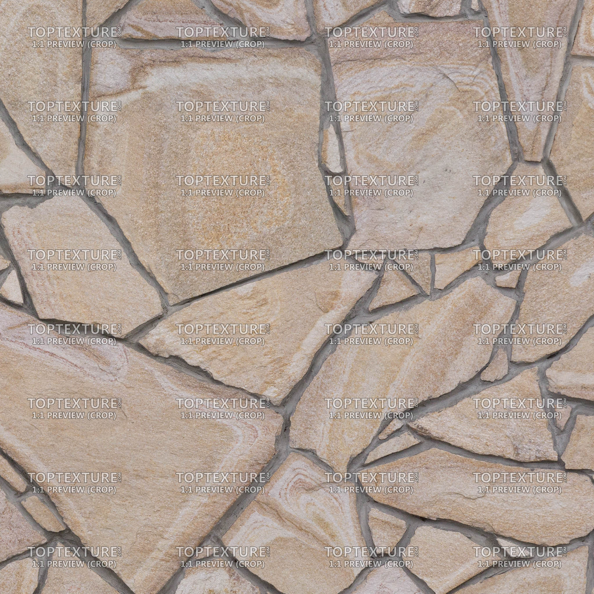 Irregular Beige Stone Tiles - 100% zoom