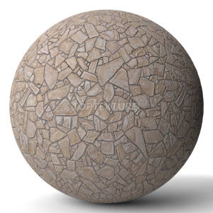 Irregular Beige Stone Tiles - Render preview